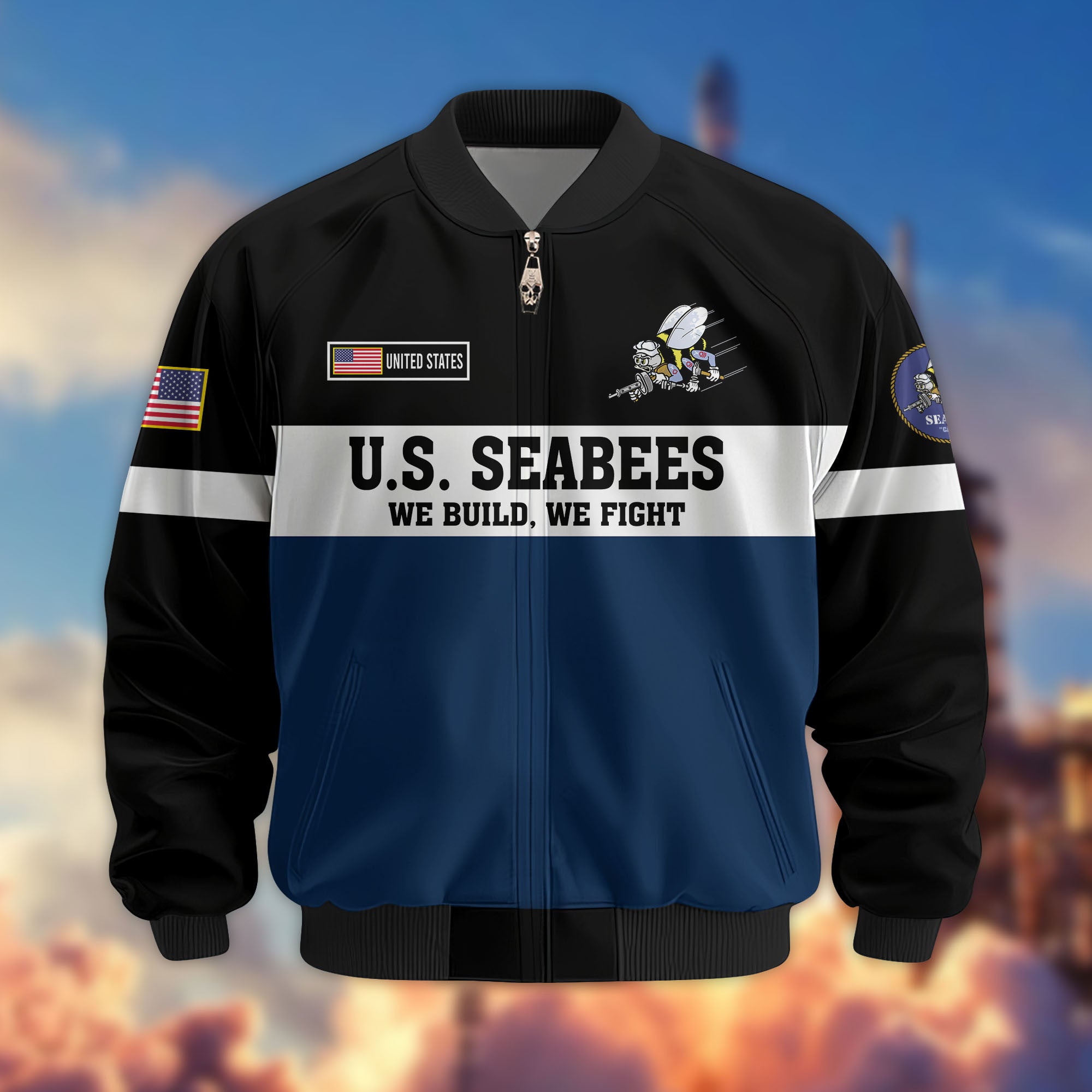 Premium US Veterans Bomber Jacket CPVC180901, Gifts For US Veterans, Gifts On Father's Day, Veterans Day.