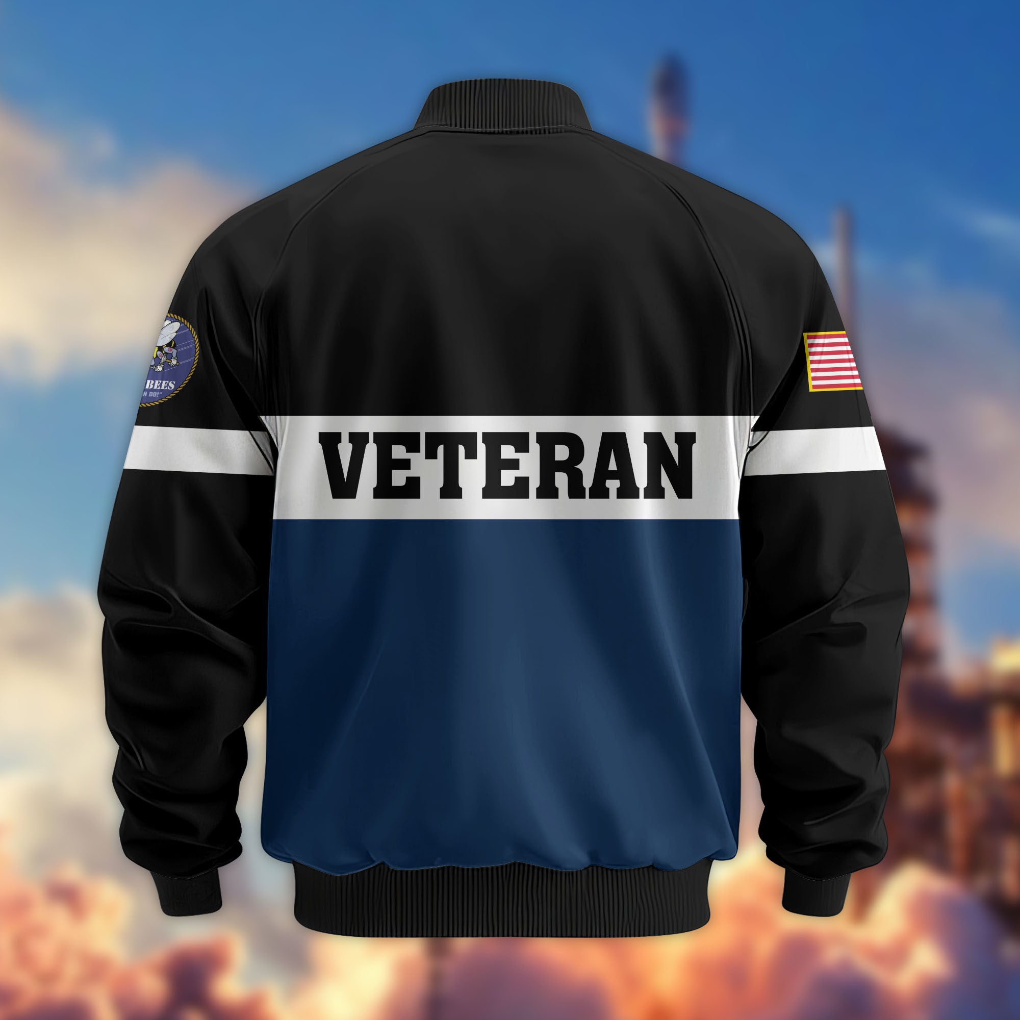 Premium US Veterans Bomber Jacket CPVC180901, Gifts For US Veterans, Gifts On Father's Day, Veterans Day.