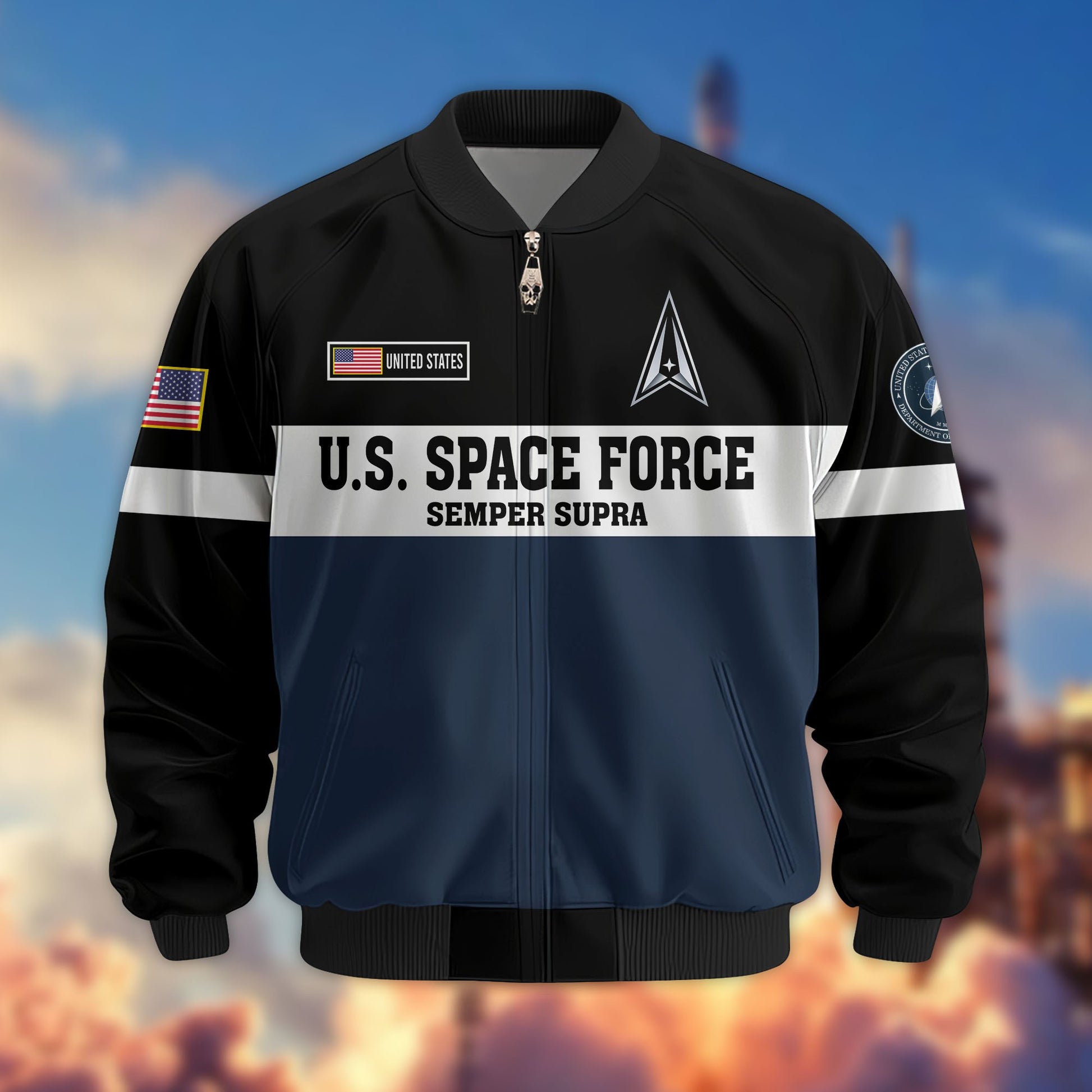 Premium US Veterans Bomber Jacket CPVC180901, Gifts For US Veterans, Gifts On Father's Day, Veterans Day.