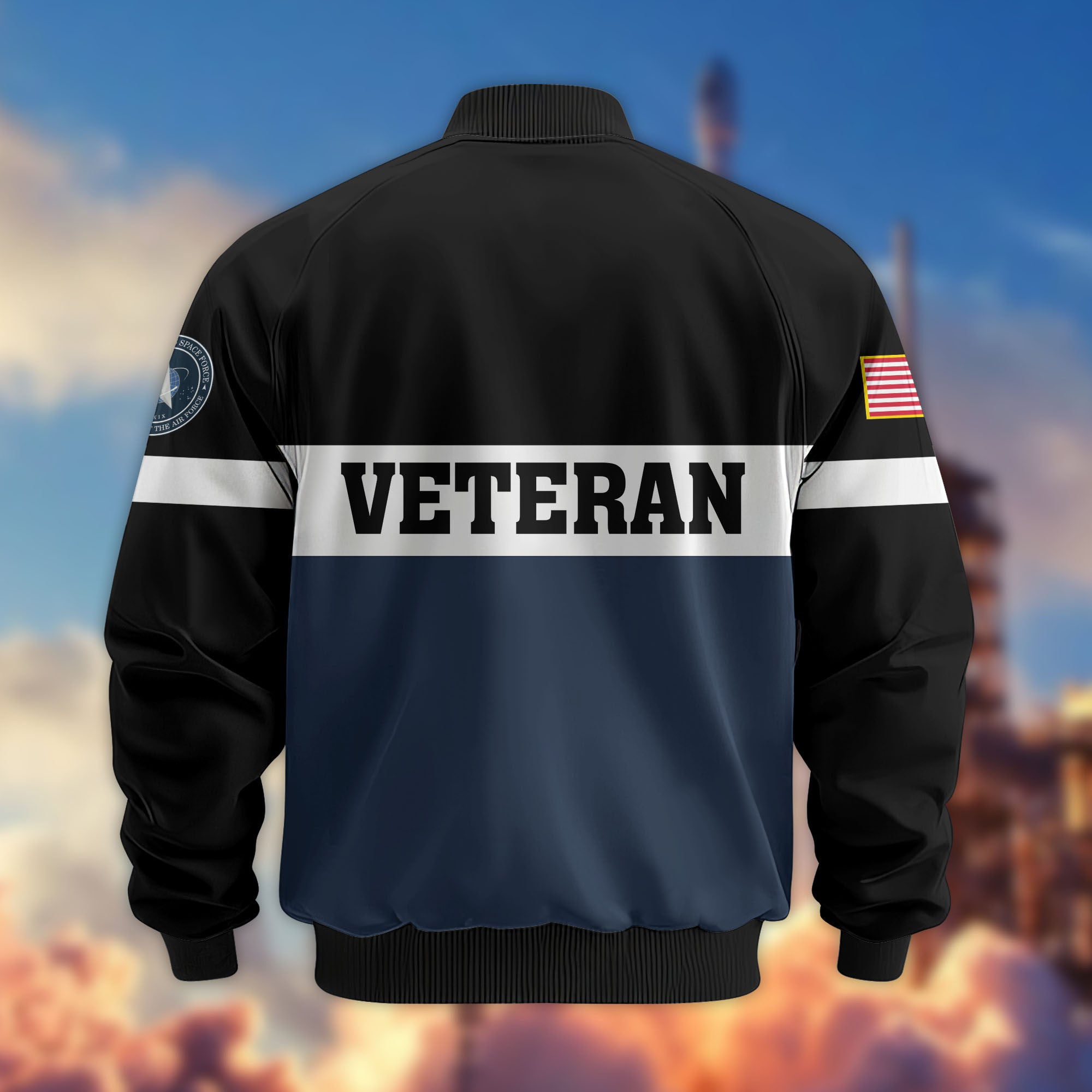 Premium US Veterans Bomber Jacket CPVC180901, Gifts For US Veterans, Gifts On Father's Day, Veterans Day.