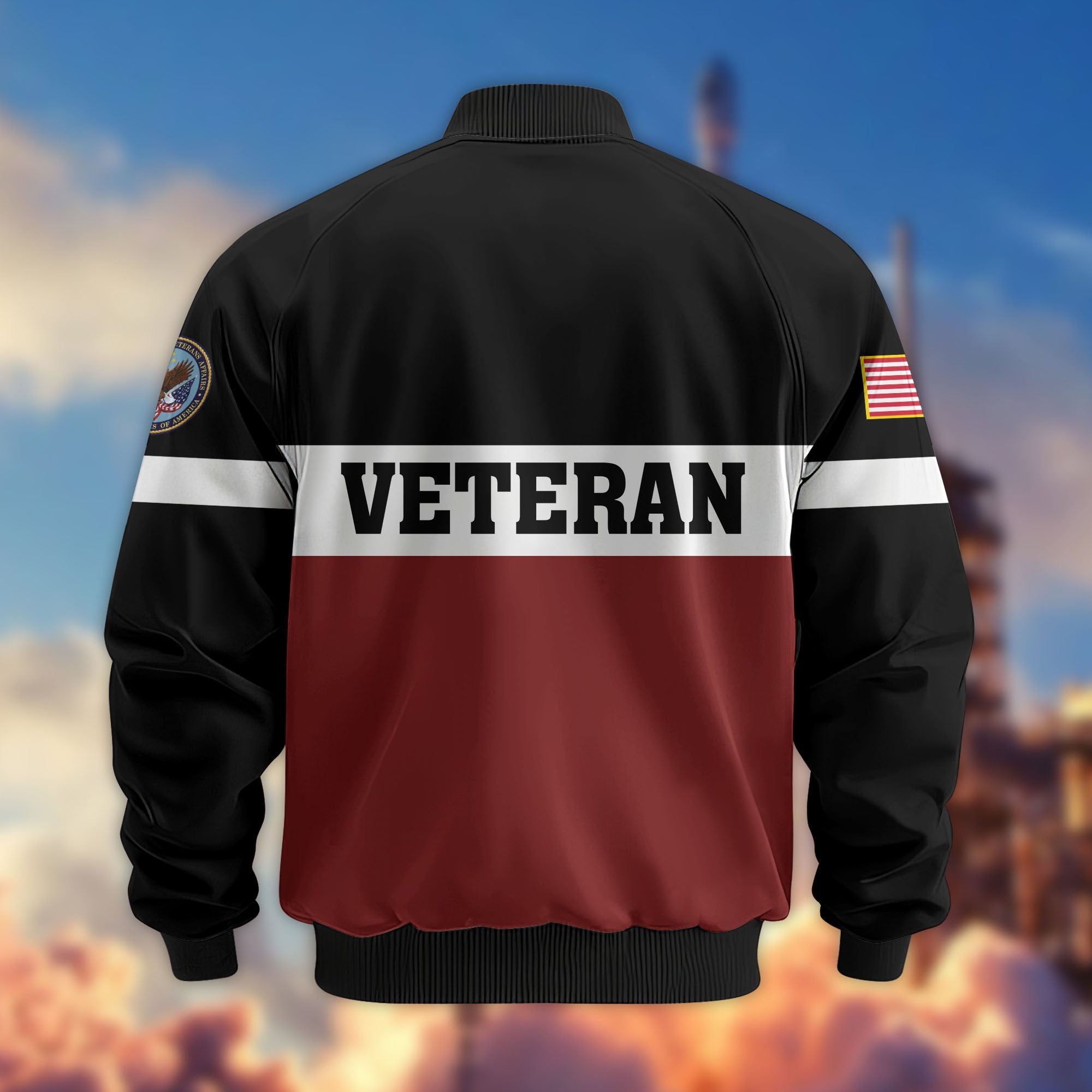 Premium US Veterans Bomber Jacket CPVC180901, Gifts For US Veterans, Gifts On Father's Day, Veterans Day.