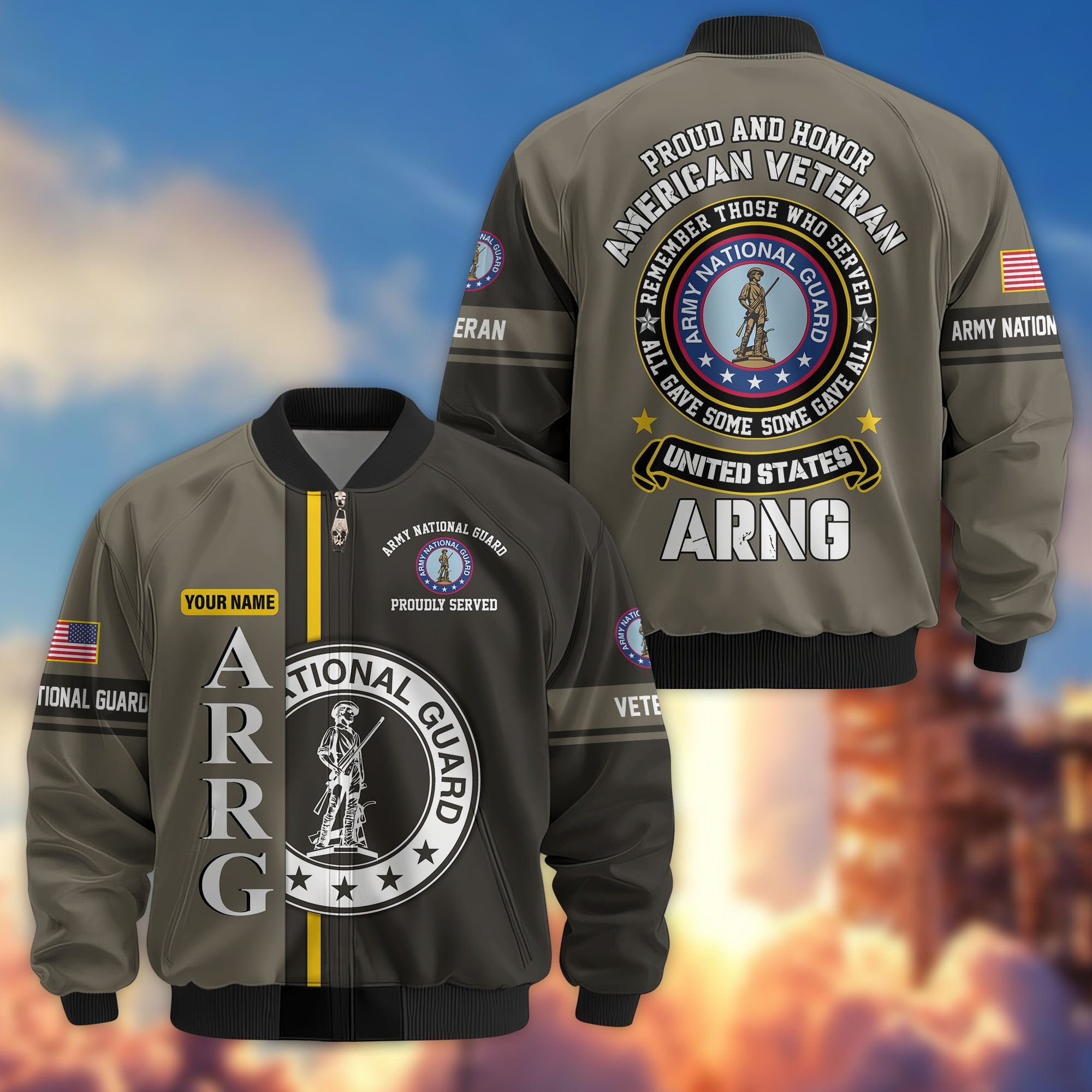 Premium Personalized US Veterans Bomber Jacket BPHN020911, Gifts For US Veterans, Gifts On Father's Day, Veterans Day.