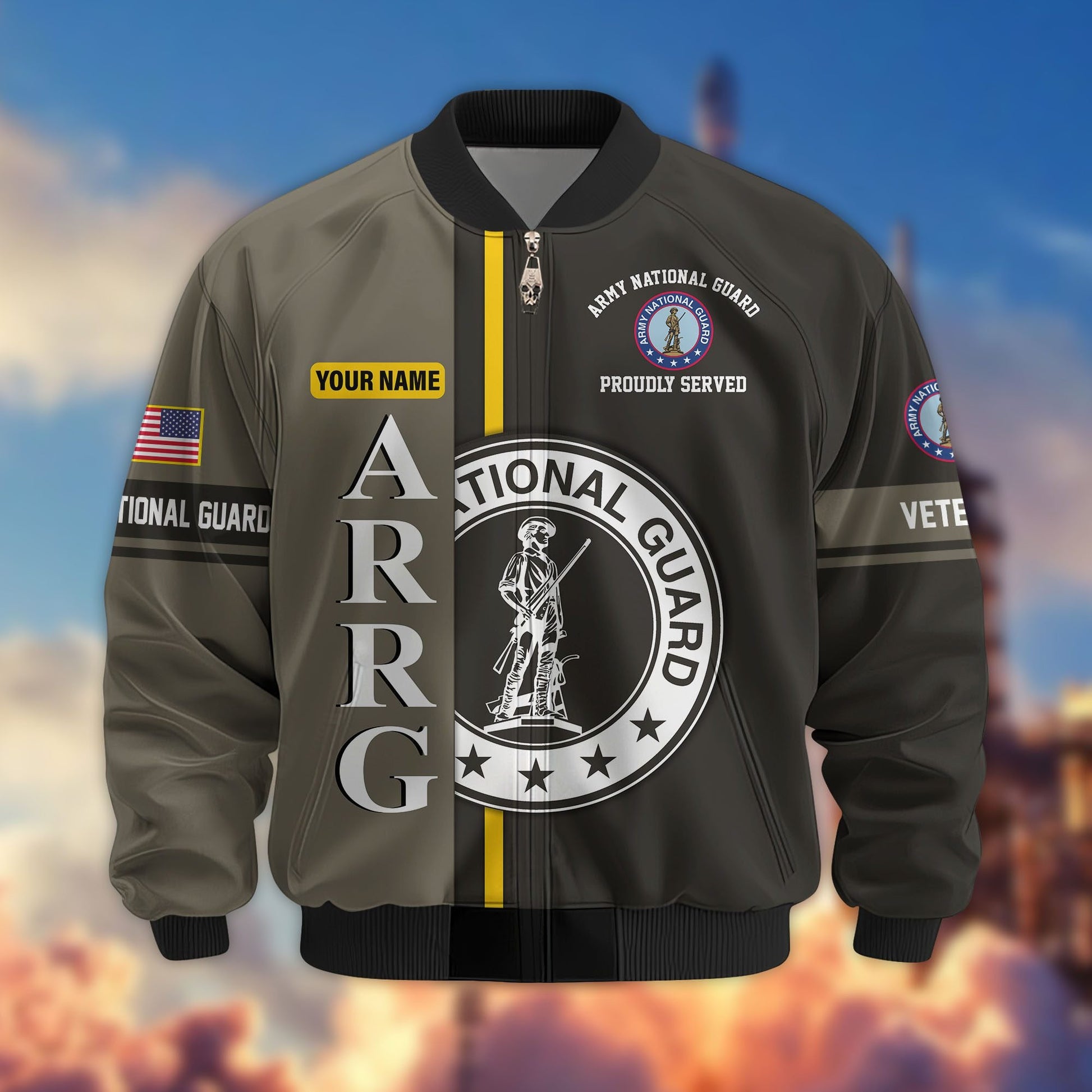 Premium Personalized US Veterans Bomber Jacket BPHN020911, Gifts For US Veterans, Gifts On Father's Day, Veterans Day.