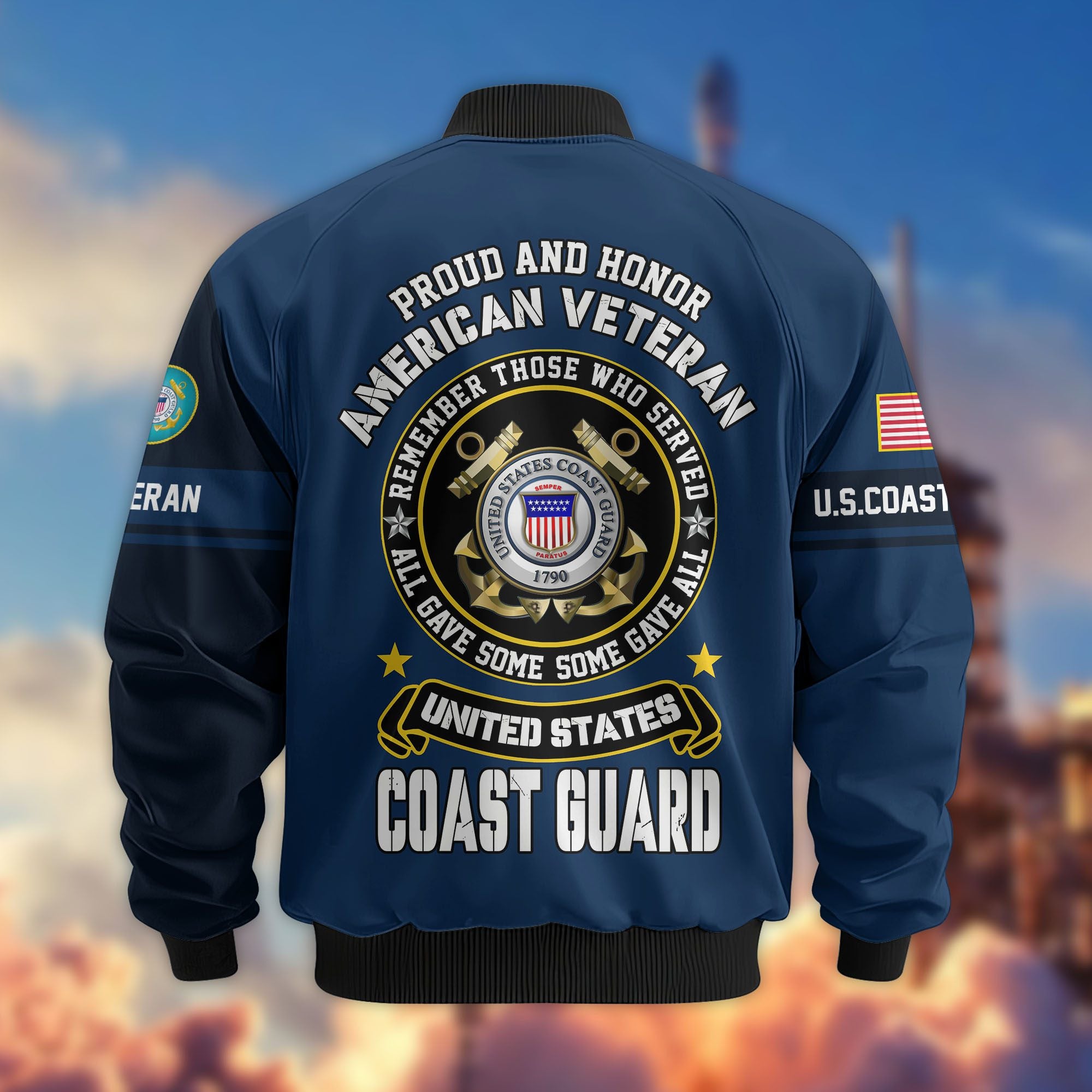 Premium Personalized US Veterans Bomber Jacket BPHN020911, Gifts For US Veterans, Gifts On Father's Day, Veterans Day.