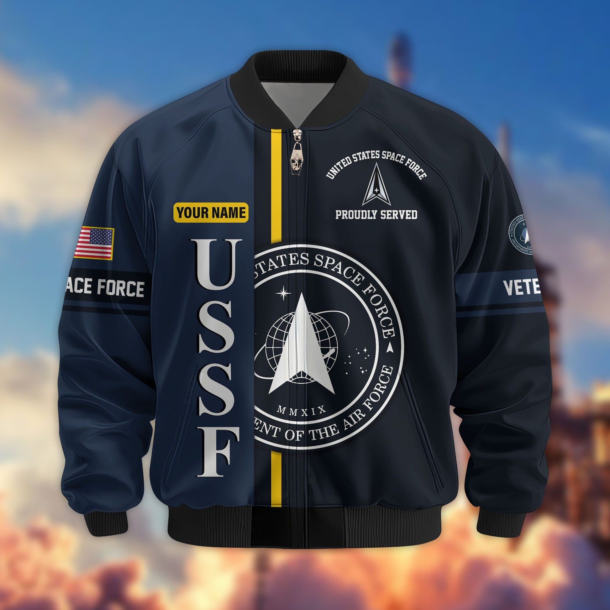 Premium Personalized US Veterans Bomber Jacket BPHN020911, Gifts For US Veterans, Gifts On Father's Day, Veterans Day.