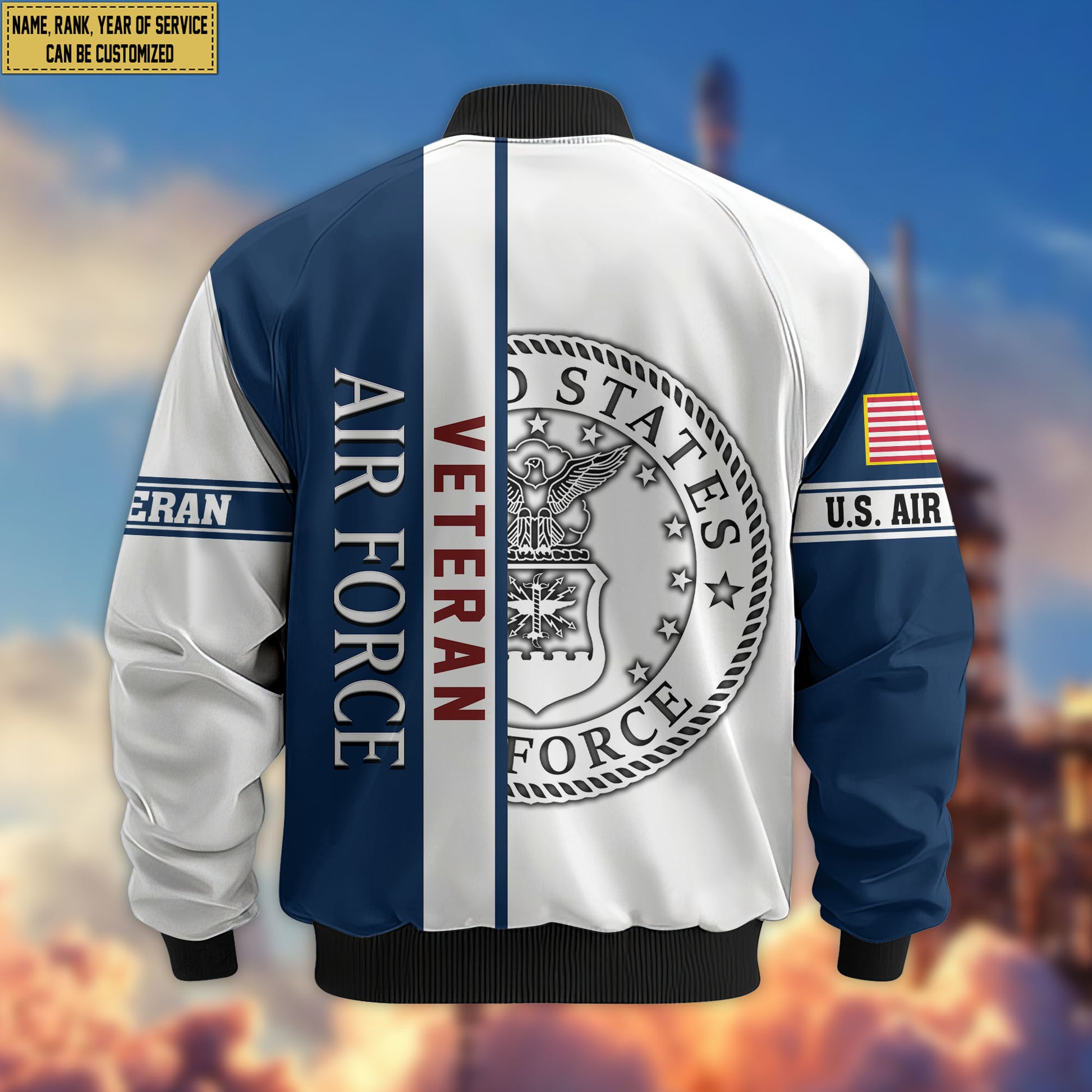 Premium Custom USAF Veteran Bomber Jacket VPVC805004, Gifts For US Air Force Veteran, Gifts On Father's Day, Veterans Day.