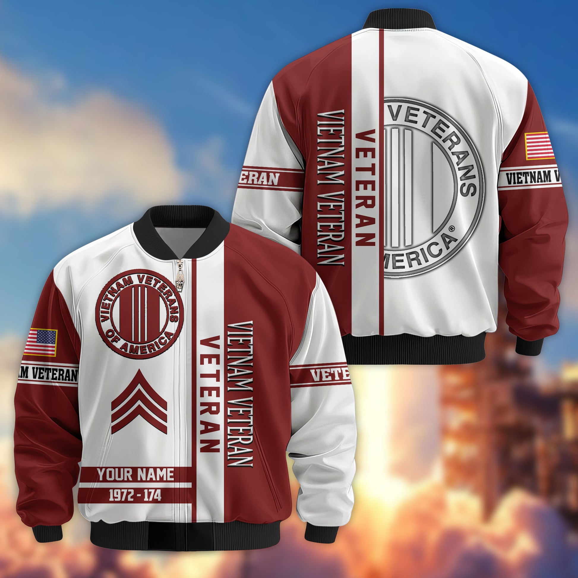 Premium Custom Vietnam Veteran Bomber Jacket VPVC805006, Gifts For Vietnam Veteran, Gifts On Father's Day, Veterans Day.