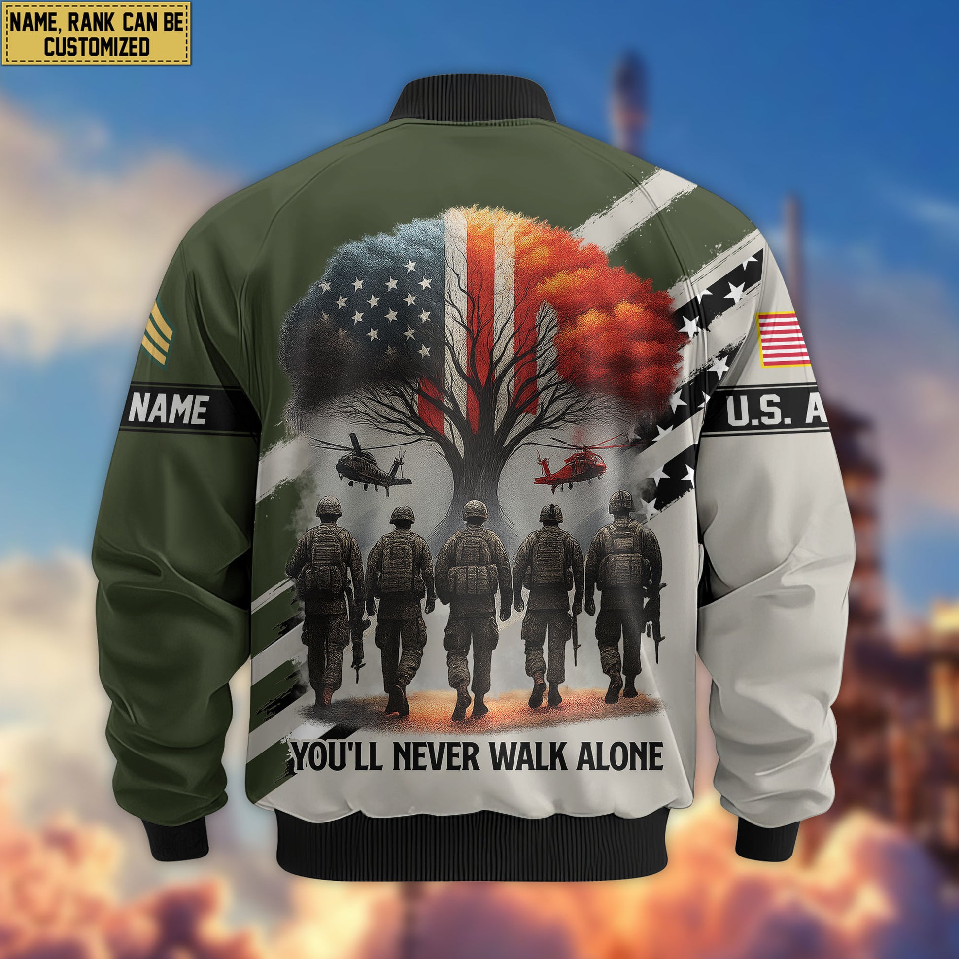 Premium Custom US Army Veteran Bomber Jacket VPVC805201, Gifts For US Army Veteran, Gifts On Father's Day, Veterans Day.