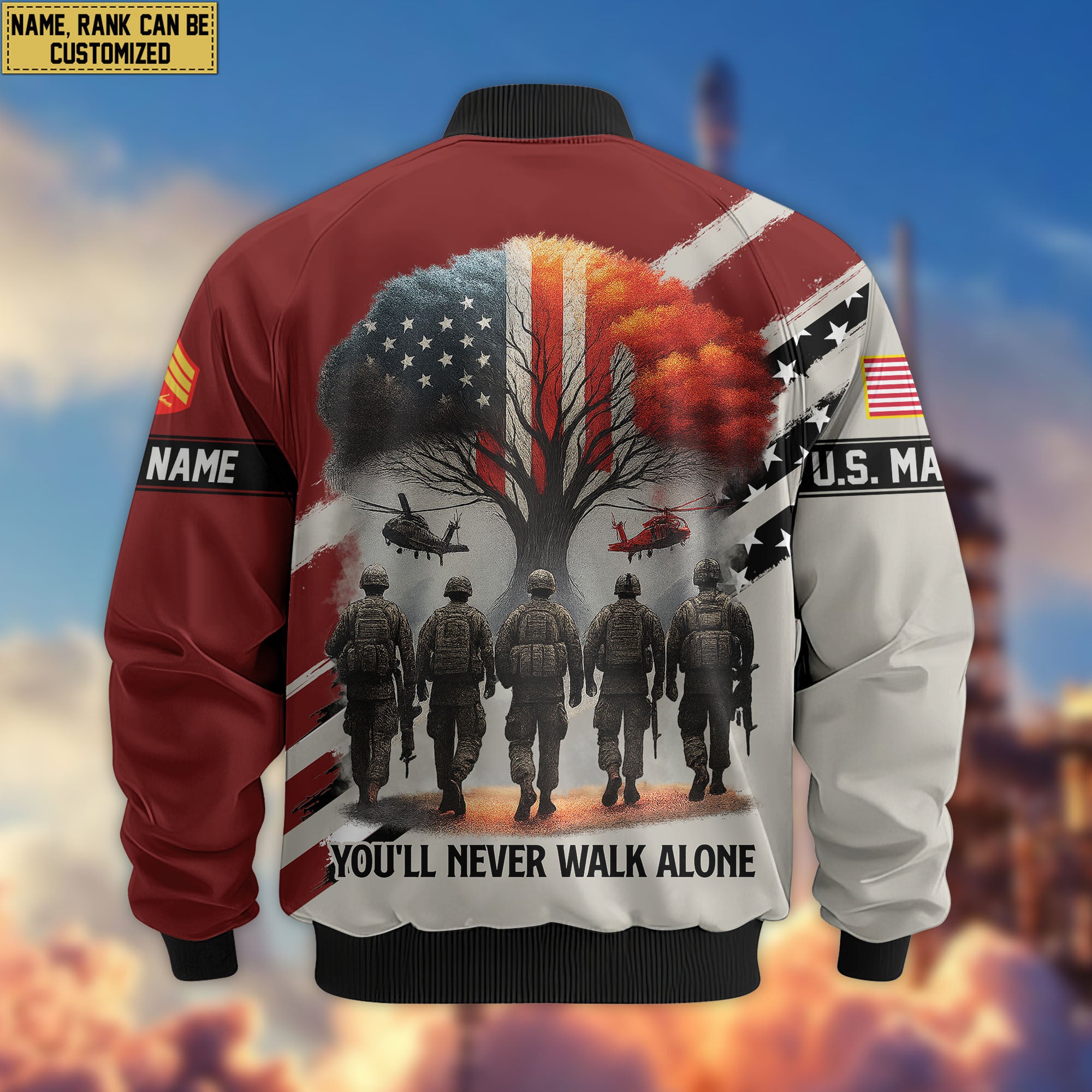 Premium Custom USMC Veteran Bomber Jacket VPVC805203, Gifts For US Marine Veteran, Gifts On Father's Day, Veterans Day.
