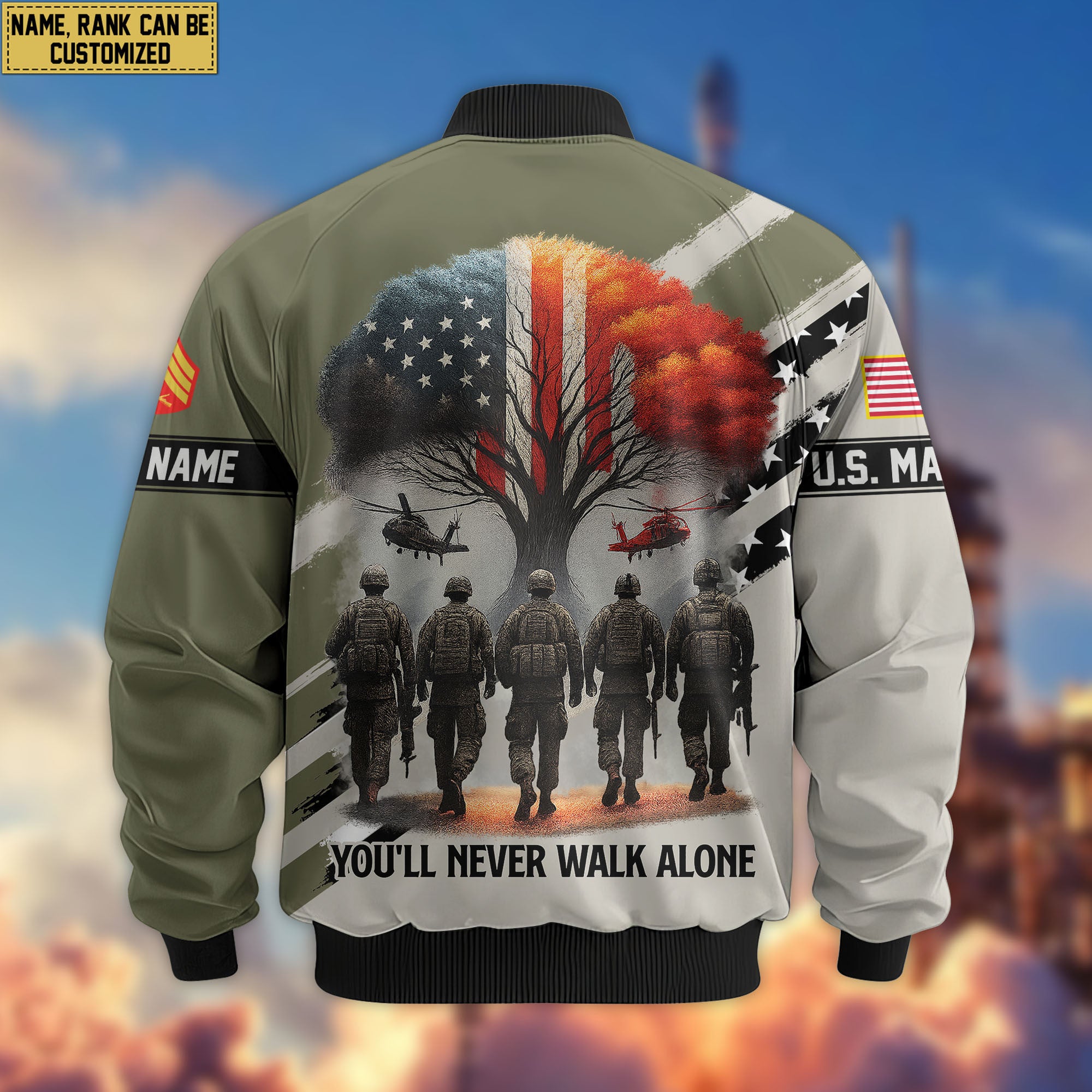 Premium Custom USMC Veteran Bomber Jacket VPVC805211, Gifts For US Marine Veteran, Gifts On Father's Day, Veterans Day.