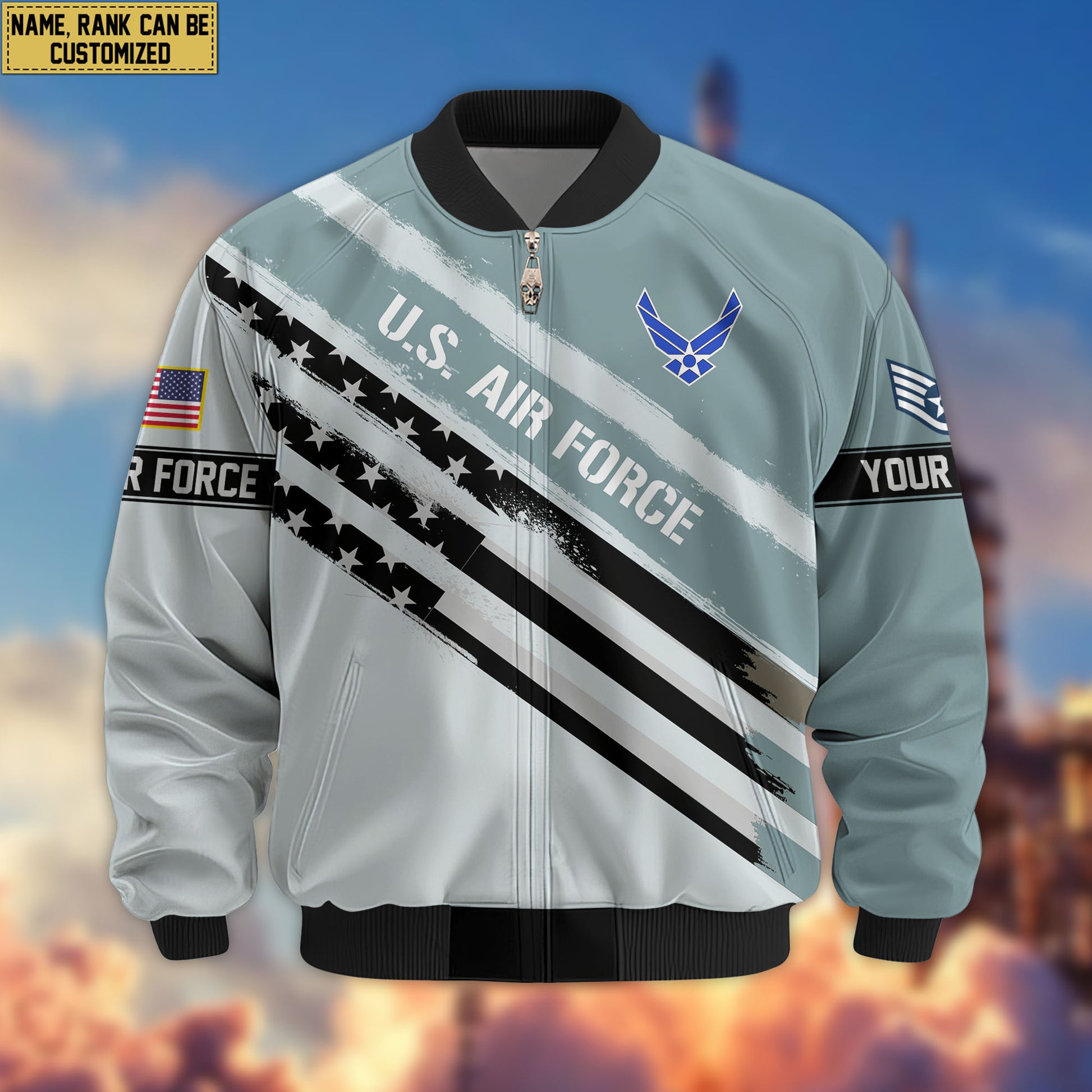 Premium Custom USAF Veteran Bomber Jacket VPVC805204, Gifts For US Air Force Veteran, Gifts On Father's Day, Veterans Day.