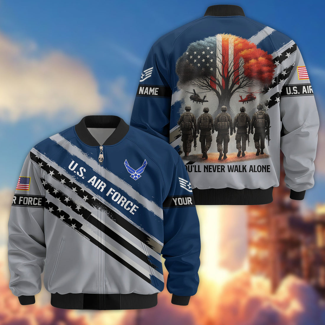 Premium Custom USAF Veteran Bomber Jacket VPVC805212, Gifts For US Air Force Veteran, Gifts On Father's Day, Veterans Day.