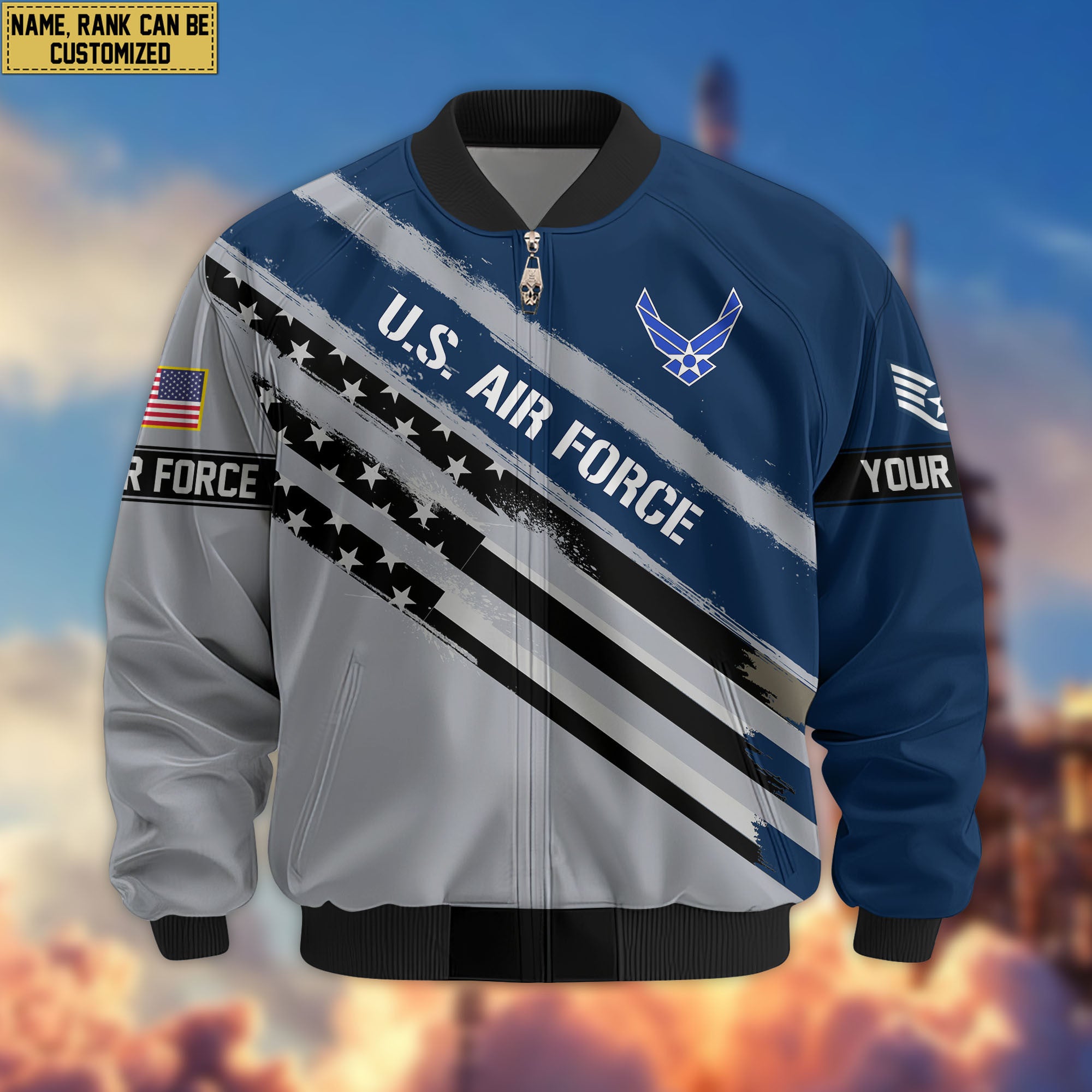 Premium Custom USAF Veteran Bomber Jacket VPVC805212, Gifts For US Air Force Veteran, Gifts On Father's Day, Veterans Day.