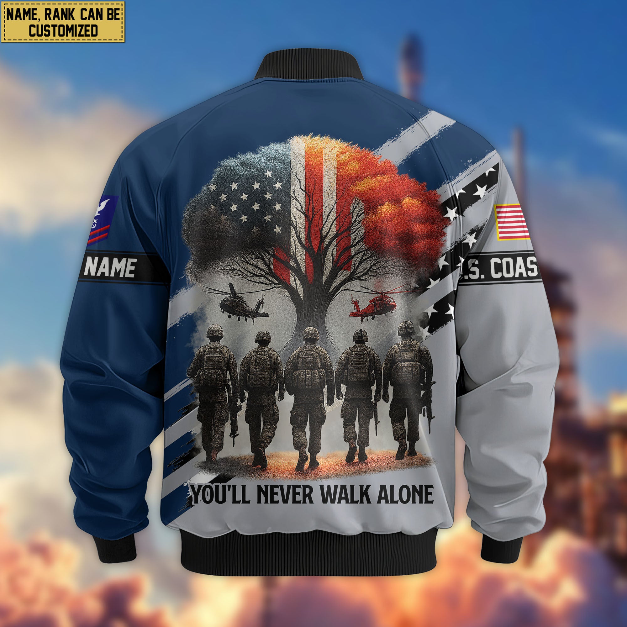 Premium Custom USCG Veteran Bomber Jacket VPVC805205, Gifts For Coast Guard Veteran, Gifts On Father's Day, Veterans Day.