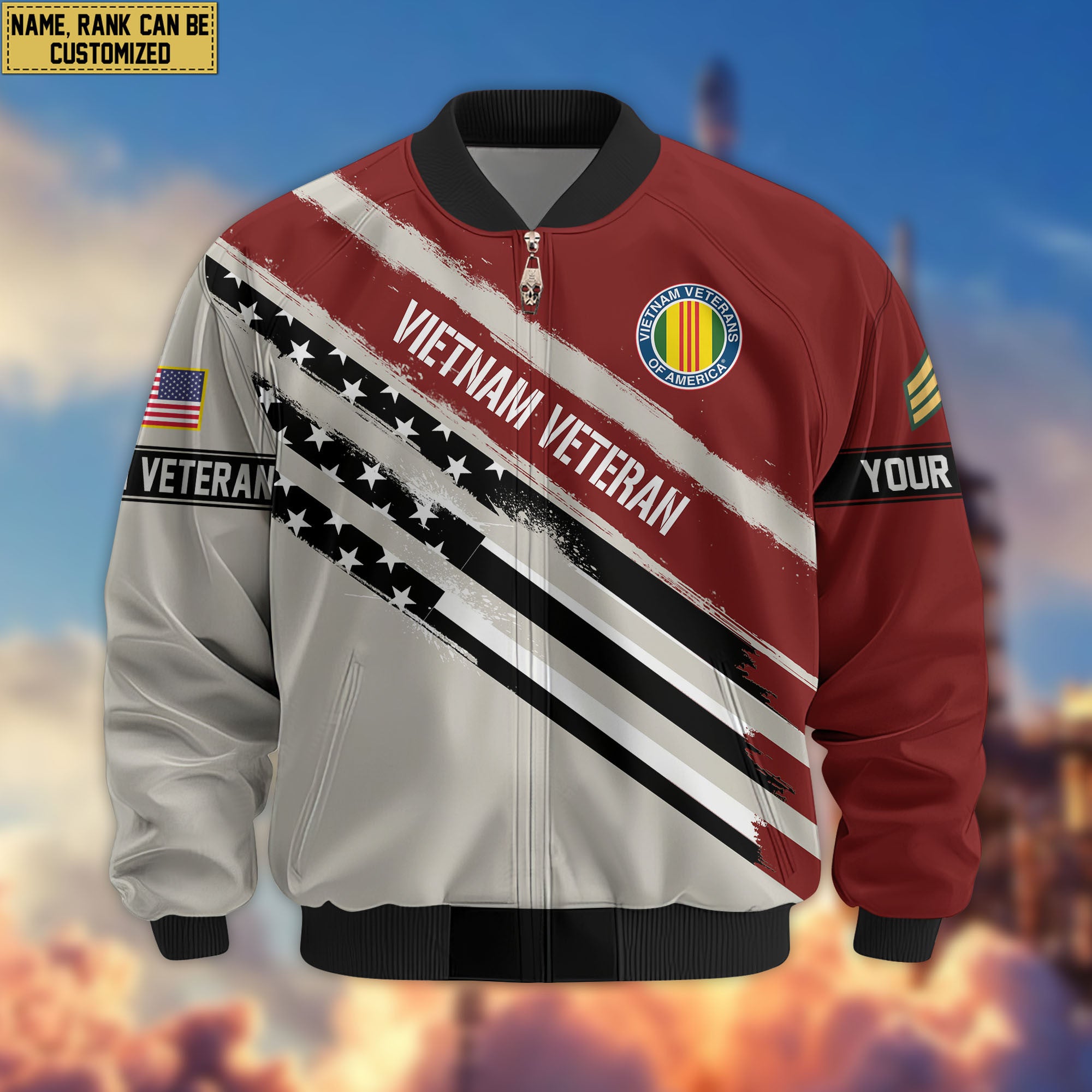 Premium Custom Vietnam Veteran Bomber Jacket VPVC805206, Gifts For Vietnam Veteran, Gifts On Father's Day, Veterans Day.