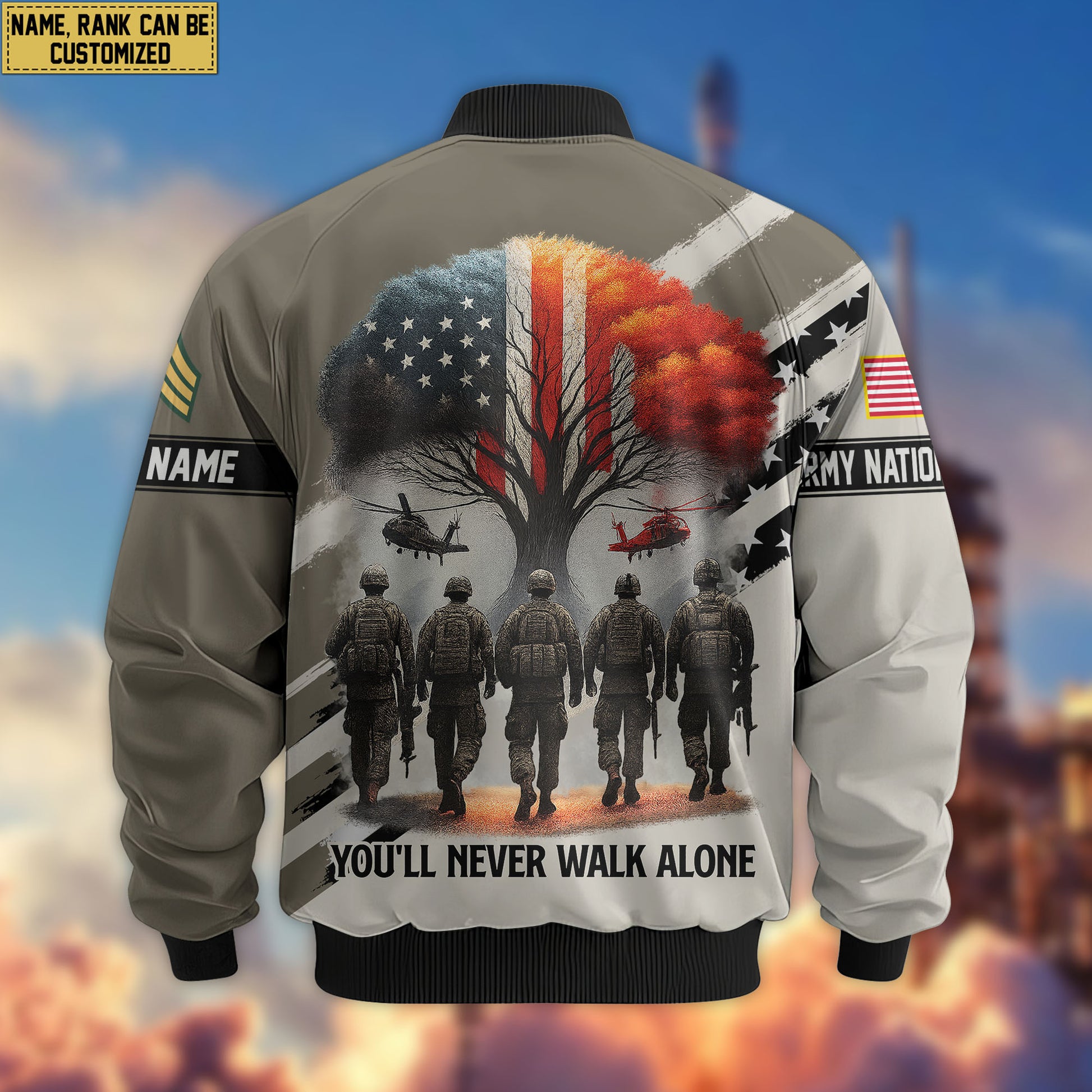 Premium Custom US Army National Guard Veteran Bomber Jacket VPVC805208, Gifts For Army National Guard Veteran, Gifts On Father's Day, Veterans Day.