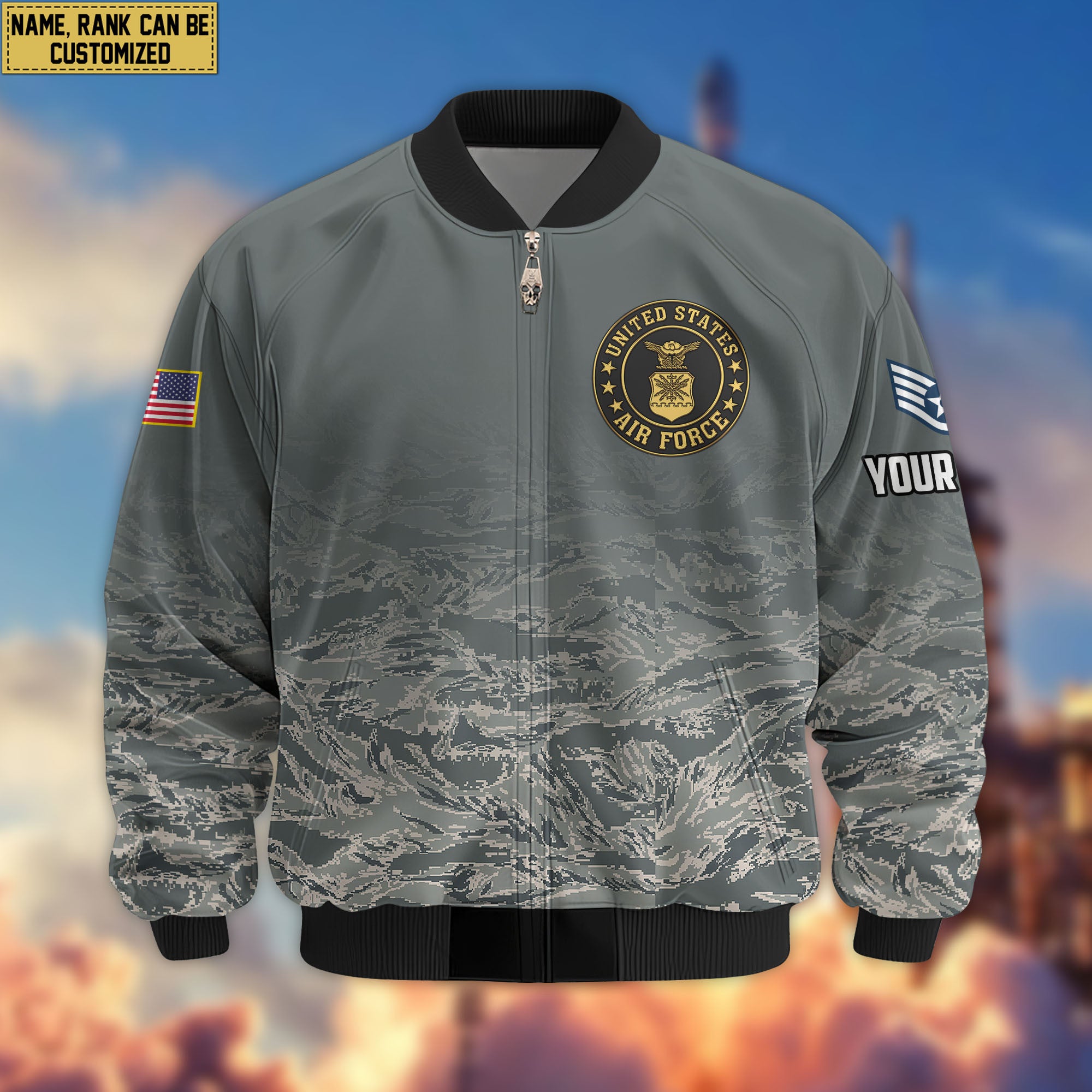 Premium Custom USAF Veteran Bomber Jacket VPVC805704, Gifts For US Air Force Veteran, Gifts On Father's Day, Veterans Day.