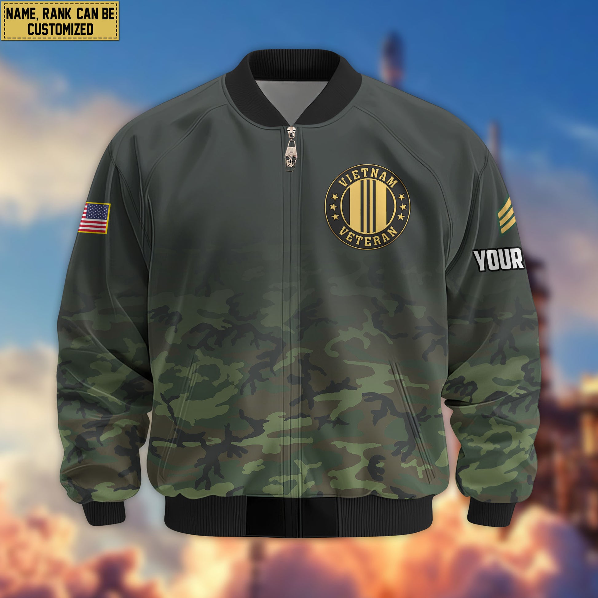 Premium Custom Vietnam Veteran Bomber Jacket VPVC805706, Gifts For Vietnam Veteran, Gifts On Father's Day, Veterans Day.