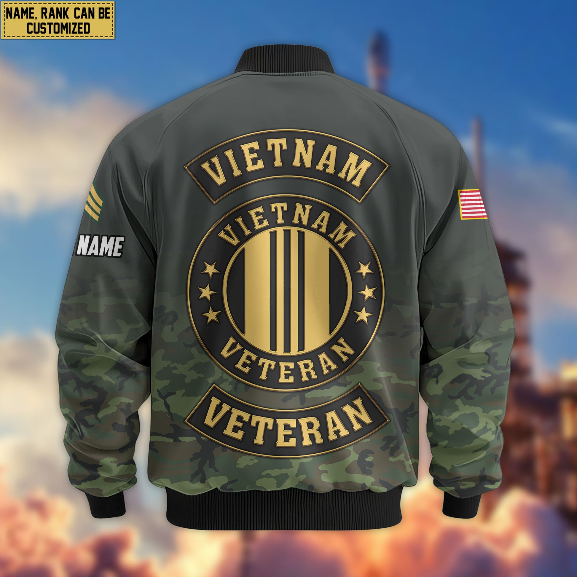 Premium Custom Vietnam Veteran Bomber Jacket VPVC805706, Gifts For Vietnam Veteran, Gifts On Father's Day, Veterans Day.
