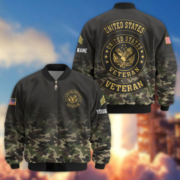 Premium Custom US Veteran Bomber Jacket VPVC805707, Gifts For US Veteran, Gifts On Father's Day, Veterans Day.