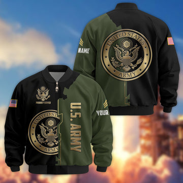 Premium Custom US Army Veteran Bomber Jacket VPVC805801, Gifts For US Army Veteran, Gifts On Father's Day, Veterans Day.