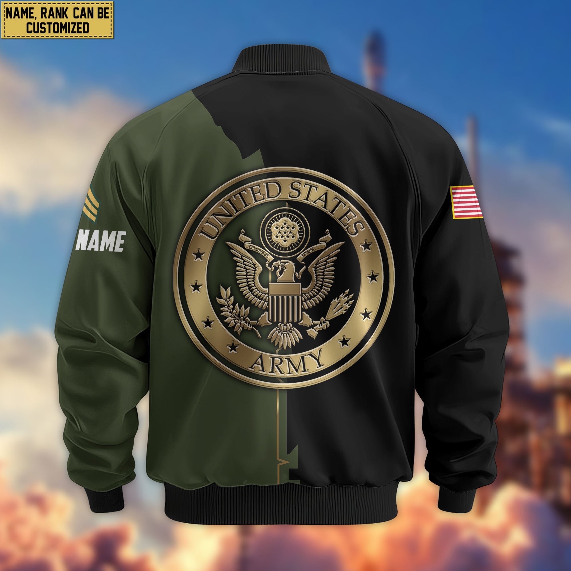 Premium Custom US Army Veteran Bomber Jacket VPVC805801, Gifts For US Army Veteran, Gifts On Father's Day, Veterans Day.