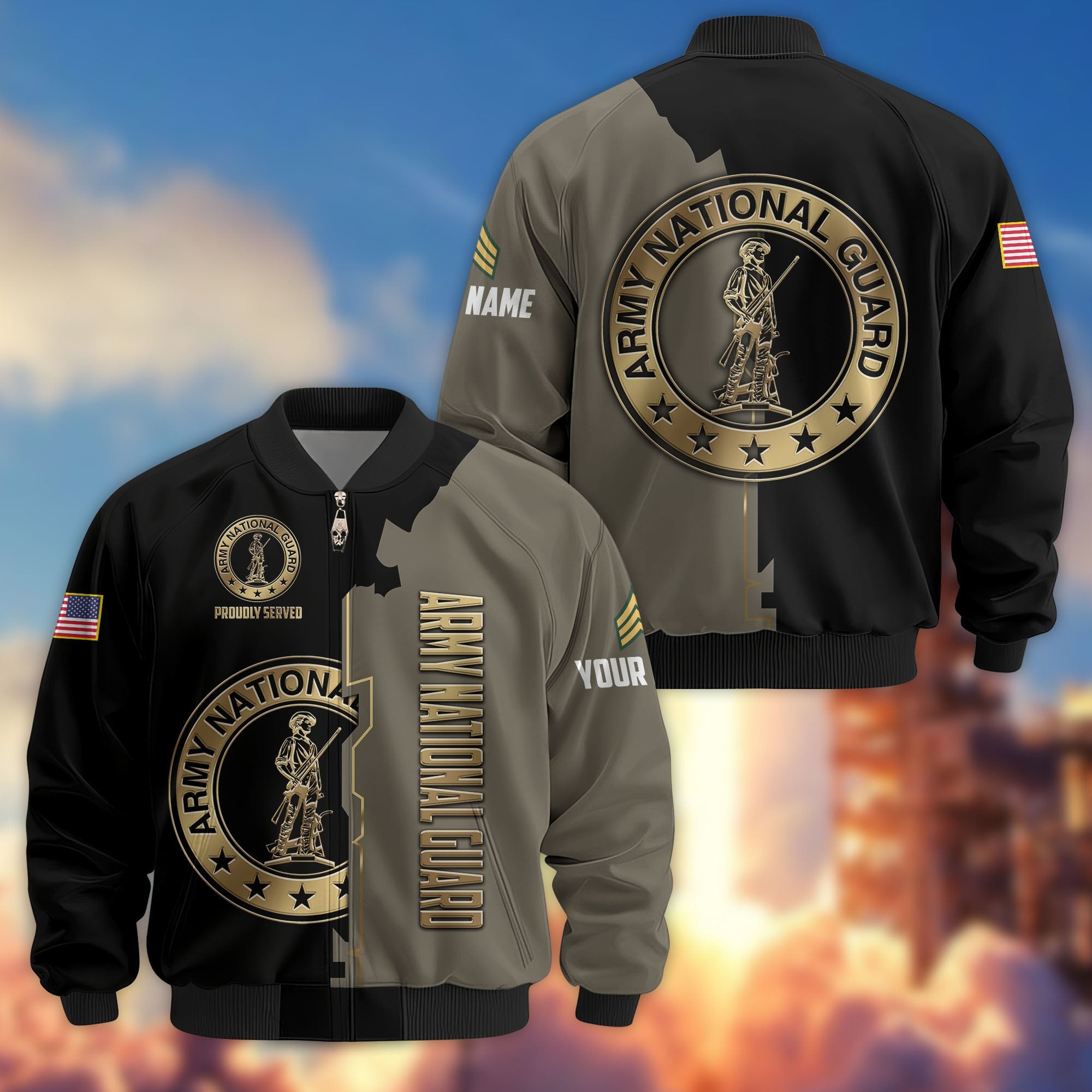 Premium Custom US Army Veteran Bomber Jacket VPVC805810, Gifts For US Army Veteran, Gifts On Father's Day, Veterans Day.