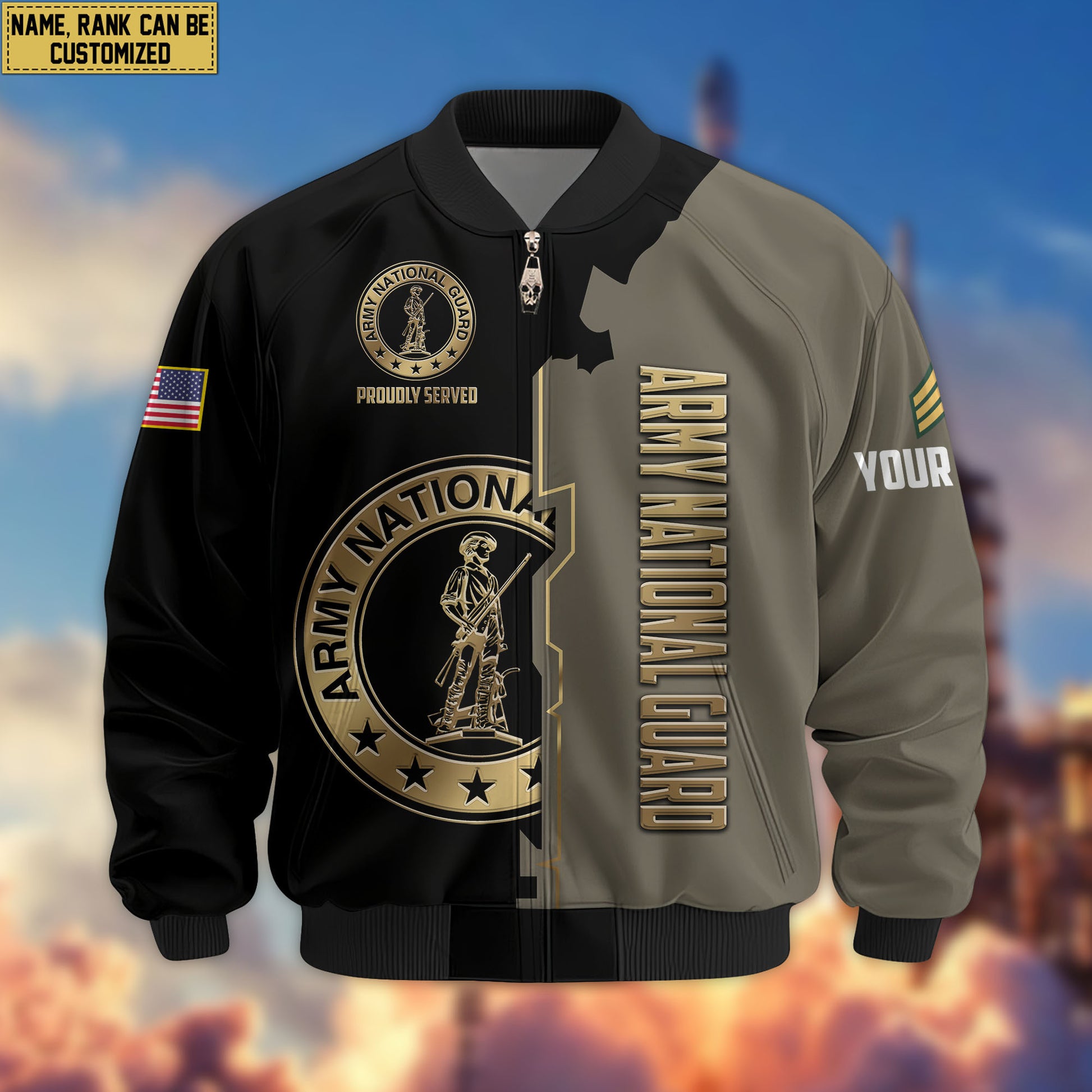 Premium Custom US Army Veteran Bomber Jacket VPVC805810, Gifts For US Army Veteran, Gifts On Father's Day, Veterans Day.