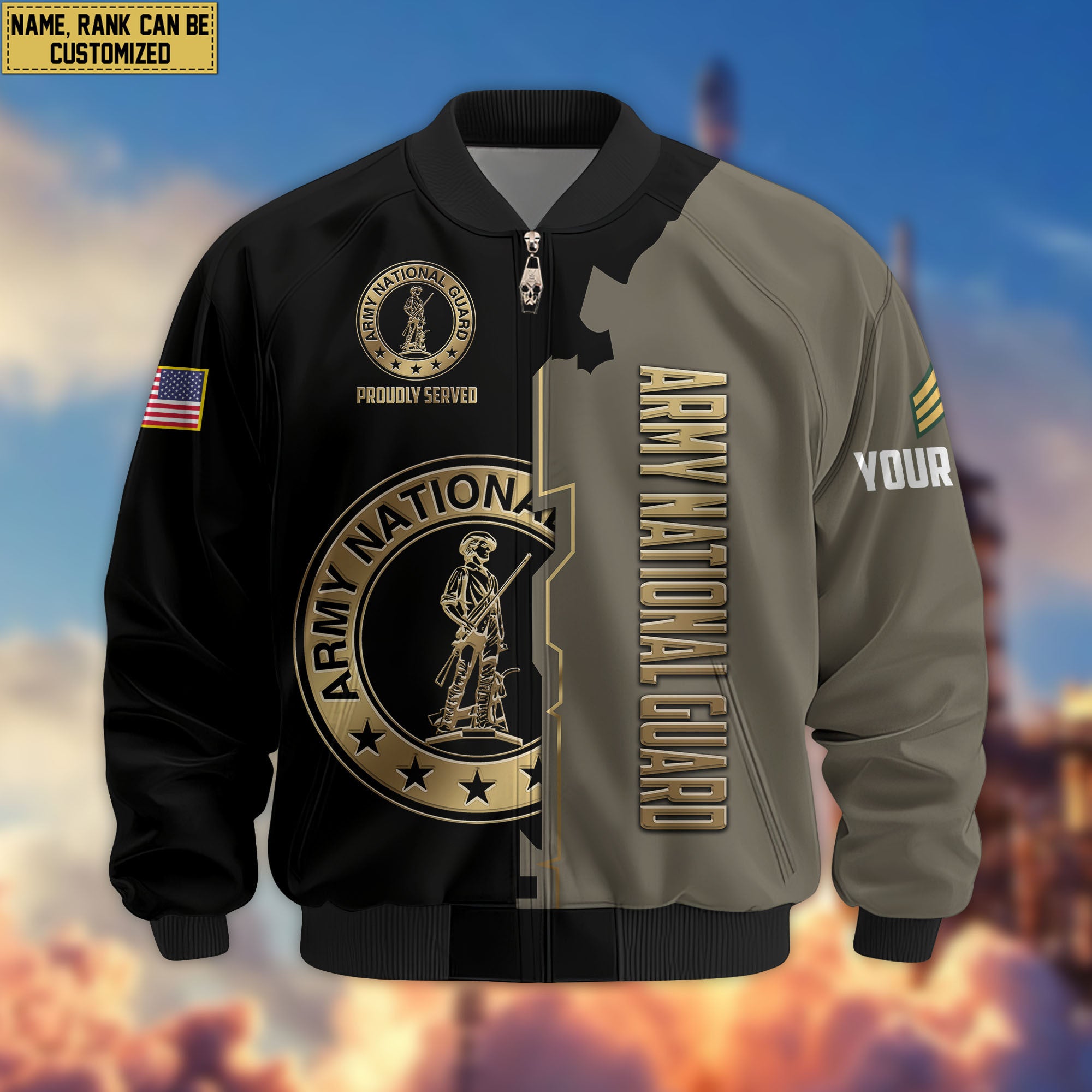 Premium Custom US Army Veteran Bomber Jacket VPVC805810, Gifts For US Army Veteran, Gifts On Father's Day, Veterans Day.
