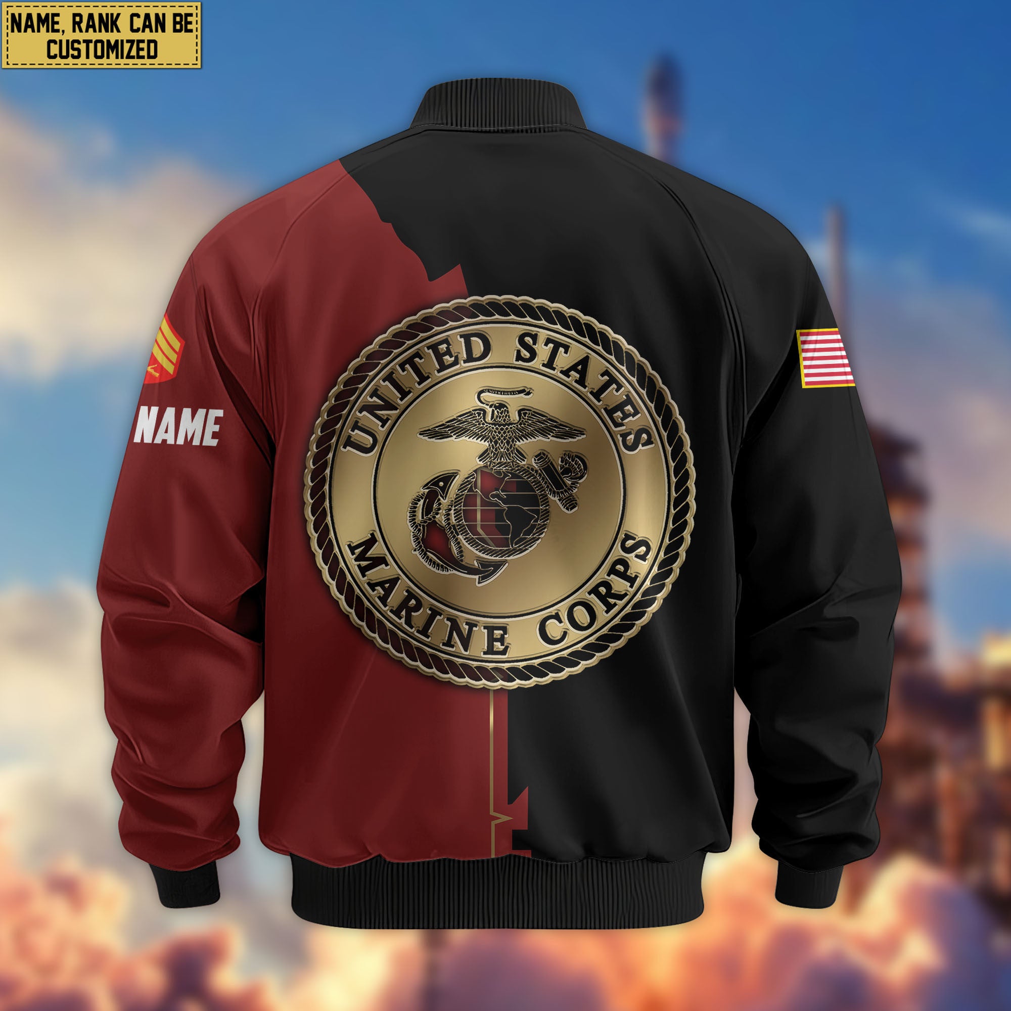 Premium Custom USMC Veteran Bomber Jacket VPVC805803, Gifts For US Marine Veteran, Gifts On Father's Day, Veterans Day.