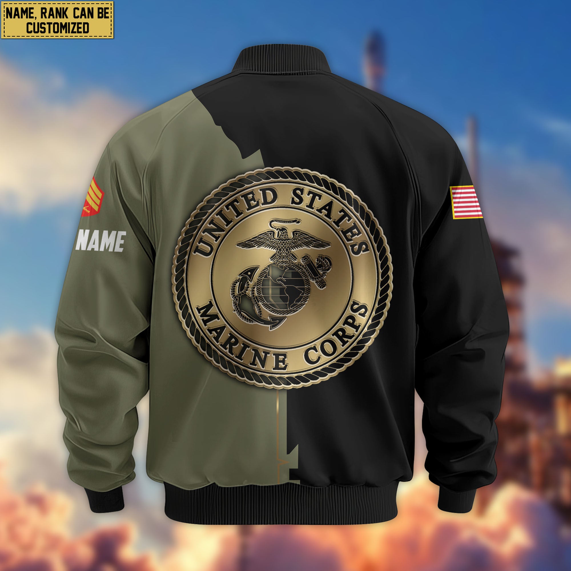 Premium Custom USMC Veteran Bomber Jacket VPVC805811, Gifts For US Marine Veteran, Gifts On Father's Day, Veterans Day.