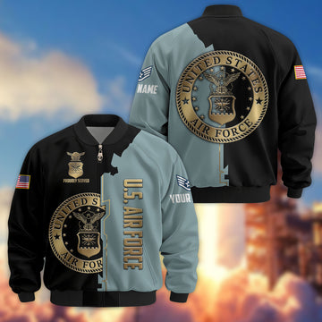 Premium Custom USAF Veteran Bomber Jacket VPVC805804, Gifts For US Air Force Veteran, Gifts On Father's Day, Veterans Day.