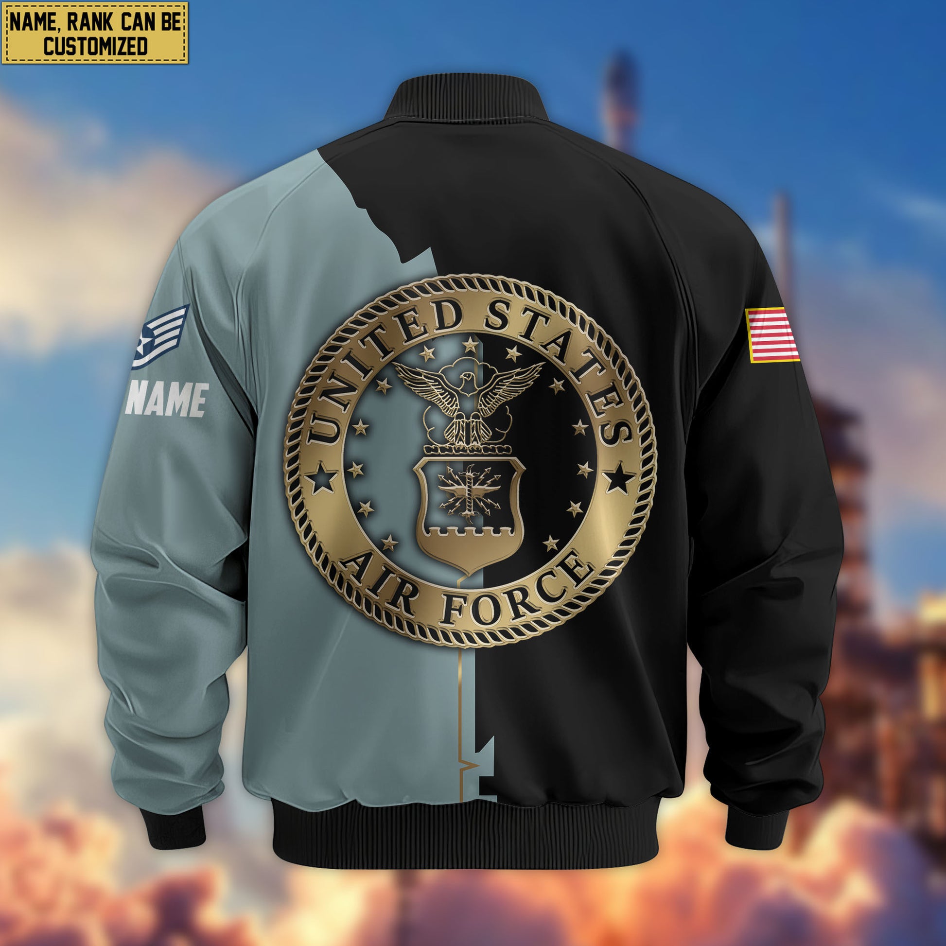 Premium Custom USAF Veteran Bomber Jacket VPVC805804, Gifts For US Air Force Veteran, Gifts On Father's Day, Veterans Day.