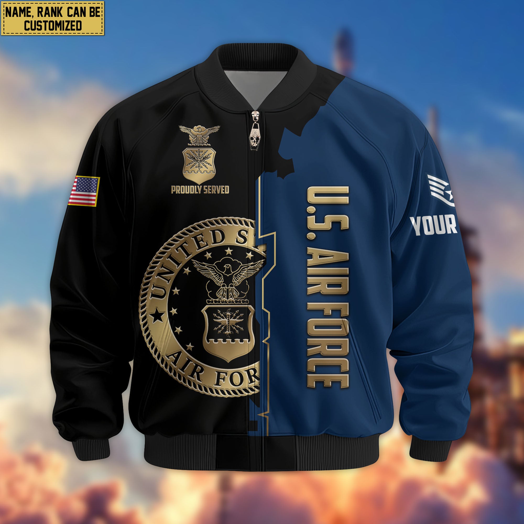 Premium Custom USAF Veteran Bomber Jacket VPVC805812, Gifts For US Air Force Veteran, Gifts On Father's Day, Veterans Day.