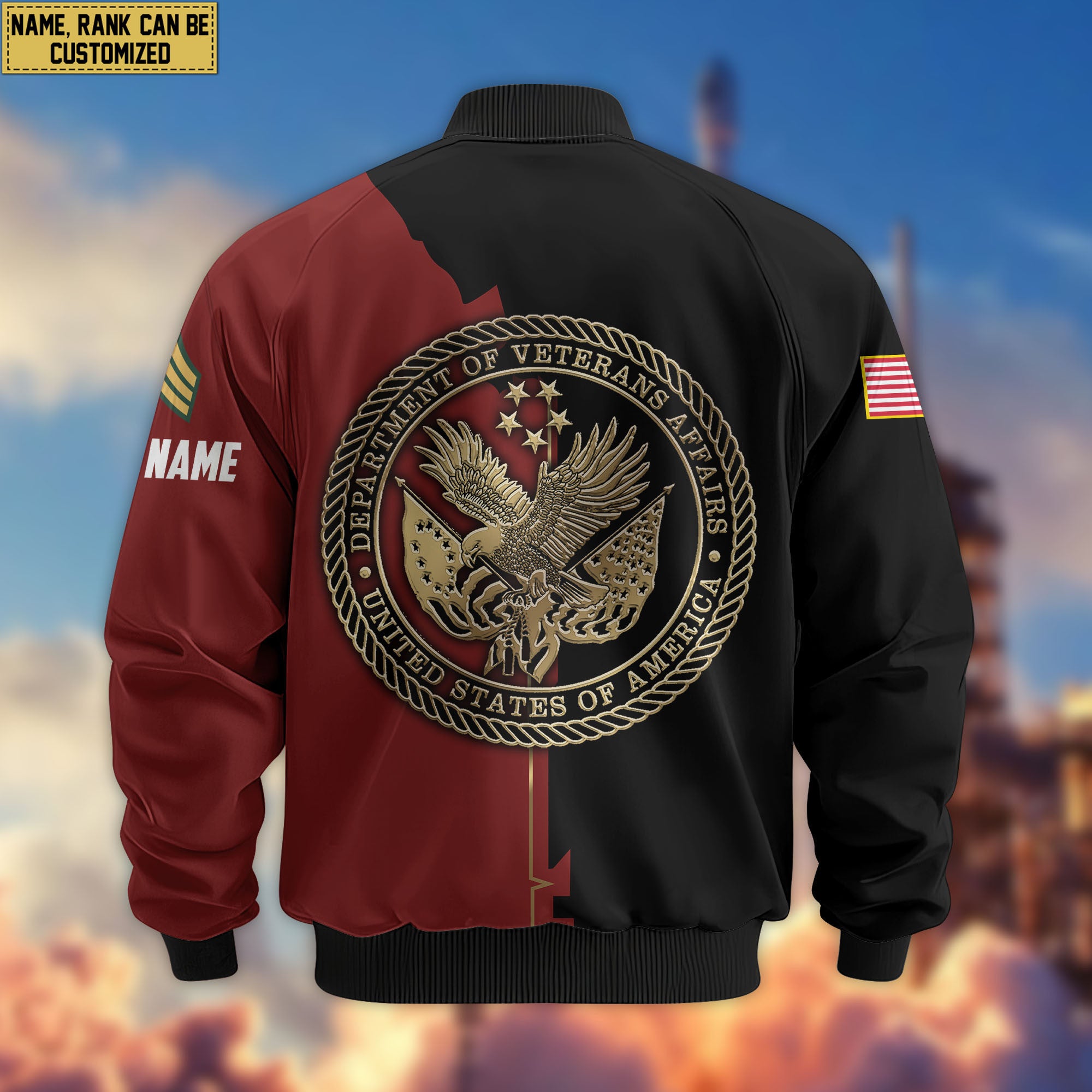 Premium Custom US Veteran Bomber Jacket VPVC805807, Gifts For US Veteran, Gifts On Father's Day, Veterans Day.