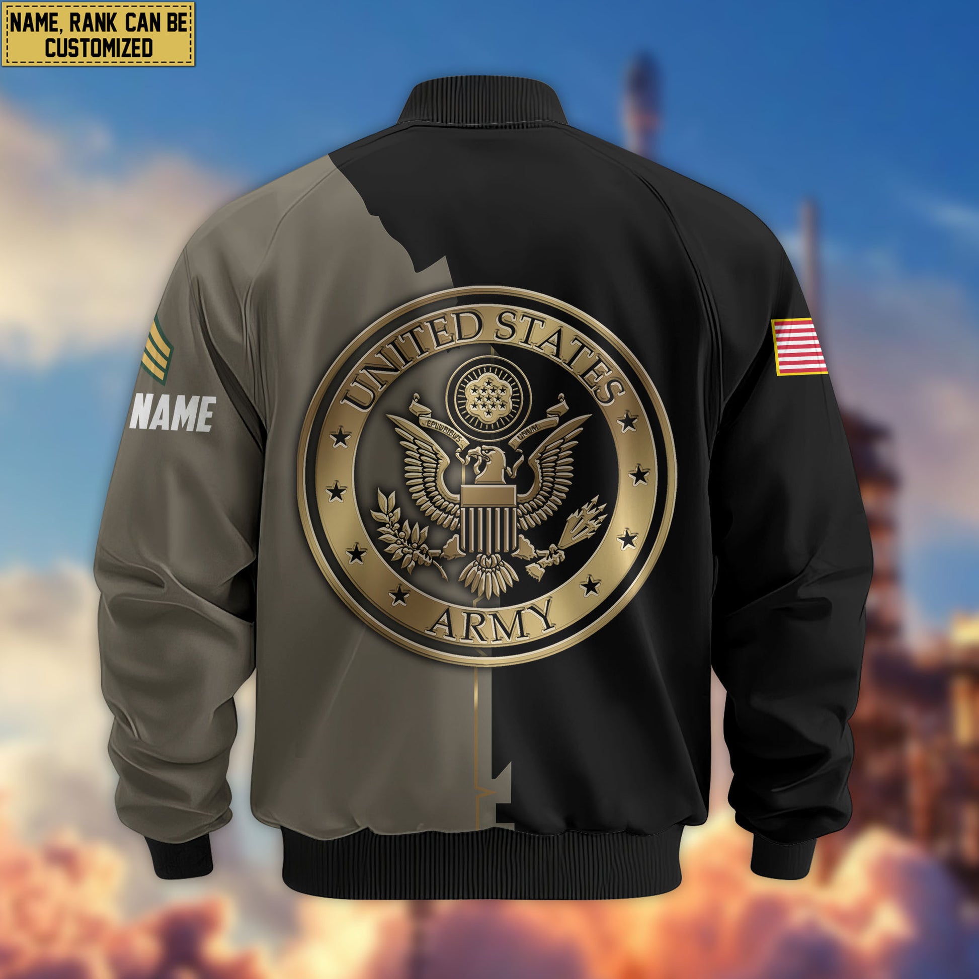 Premium Custom US Army National Guard Veteran Bomber Jacket VPVC805808, Gifts For Army National Guard Veteran, Gifts On Father's Day, Veterans Day.