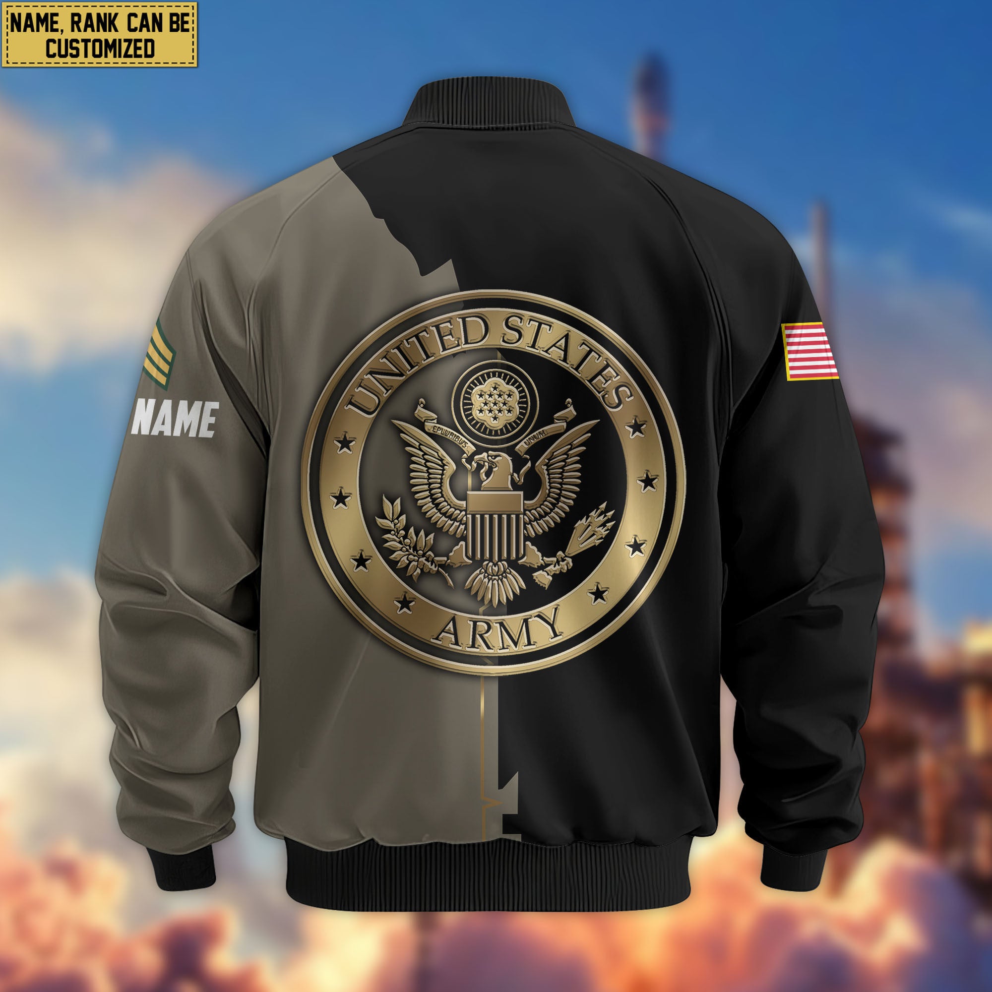 Premium Custom US Army National Guard Veteran Bomber Jacket VPVC805808, Gifts For Army National Guard Veteran, Gifts On Father's Day, Veterans Day.