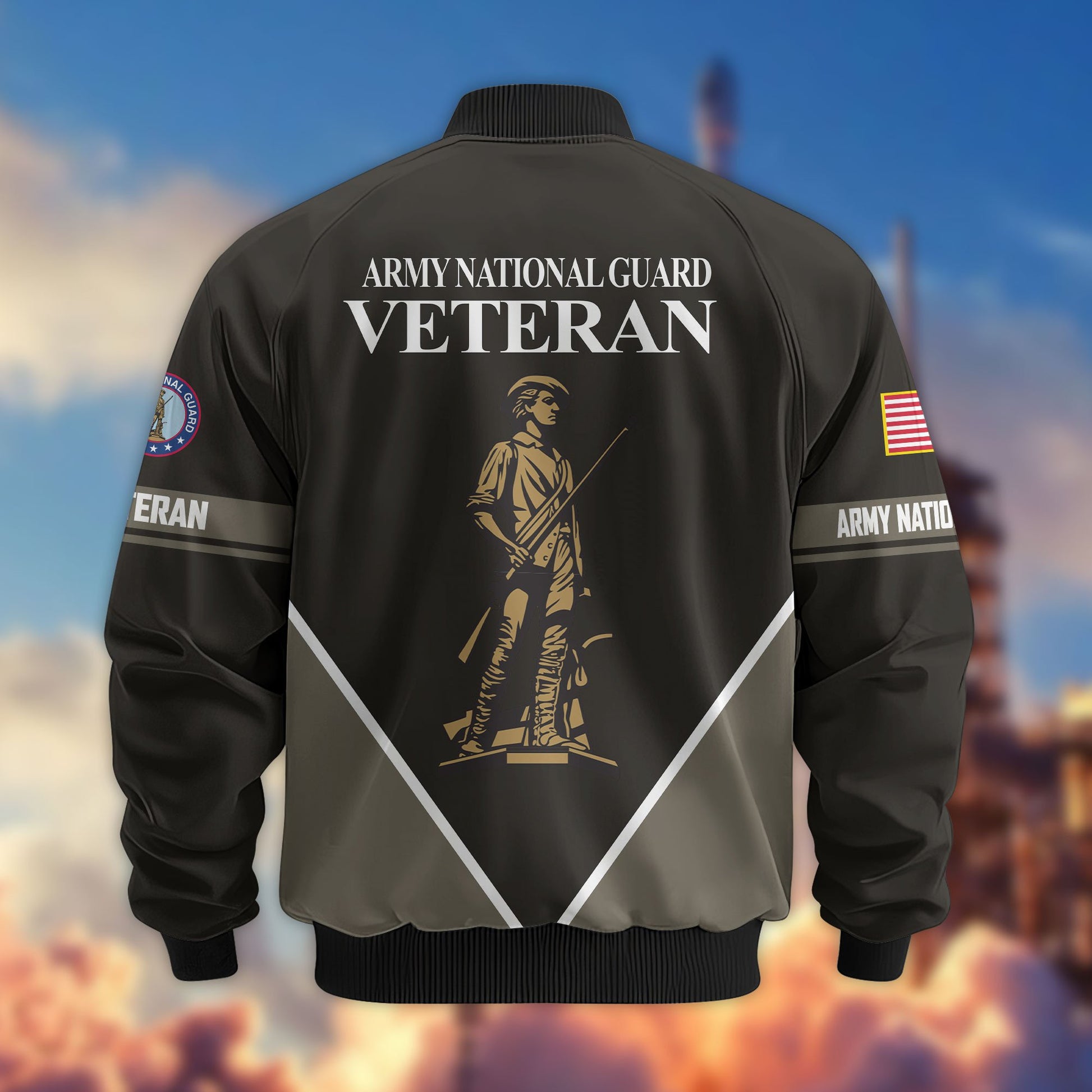Premium US Veterans Bomber Jacket ATTN090922, Gifts For US Veterans, Gifts On Father's Day, Veterans Day.