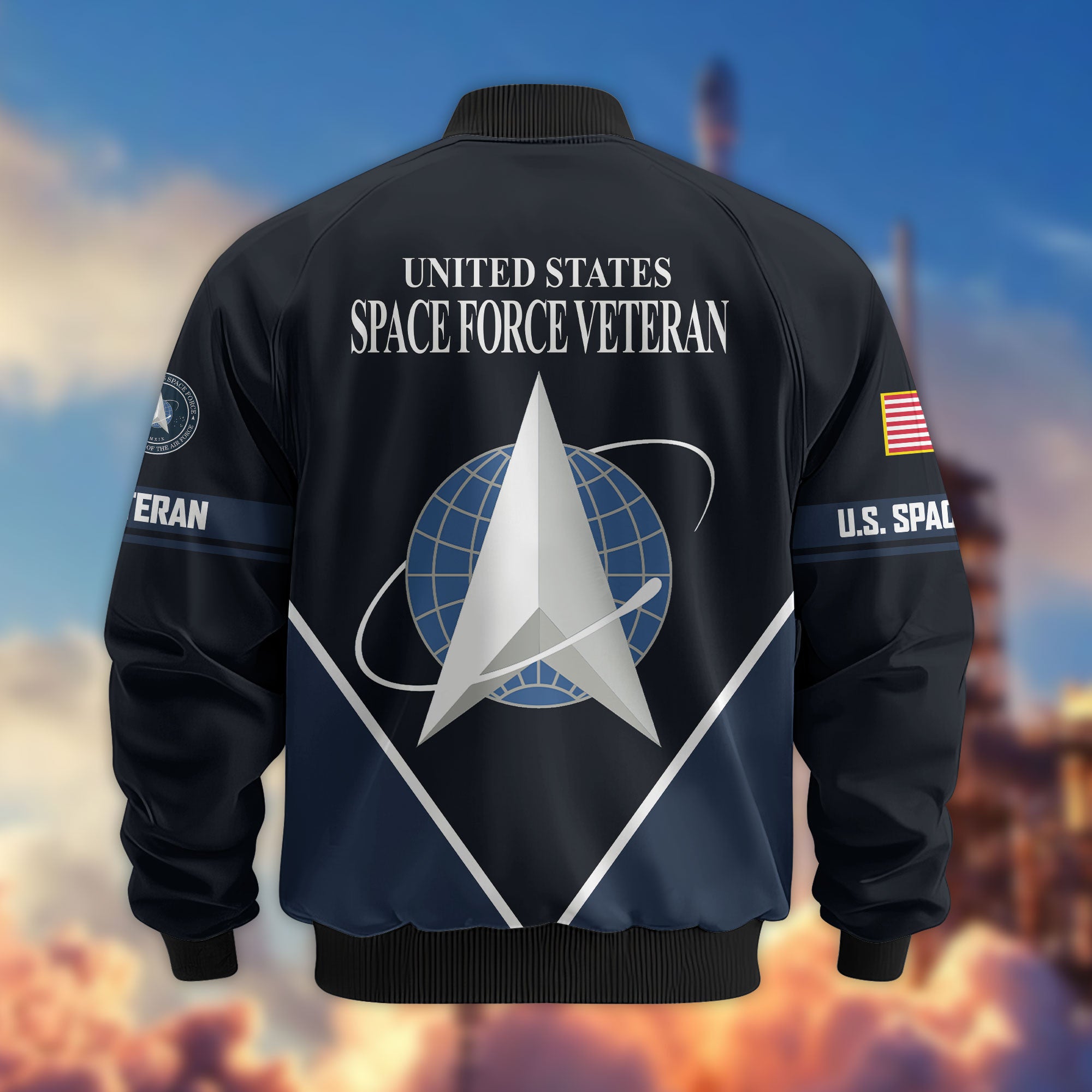 Premium US Veterans Bomber Jacket ATTN090922, Gifts For US Veterans, Gifts On Father's Day, Veterans Day.