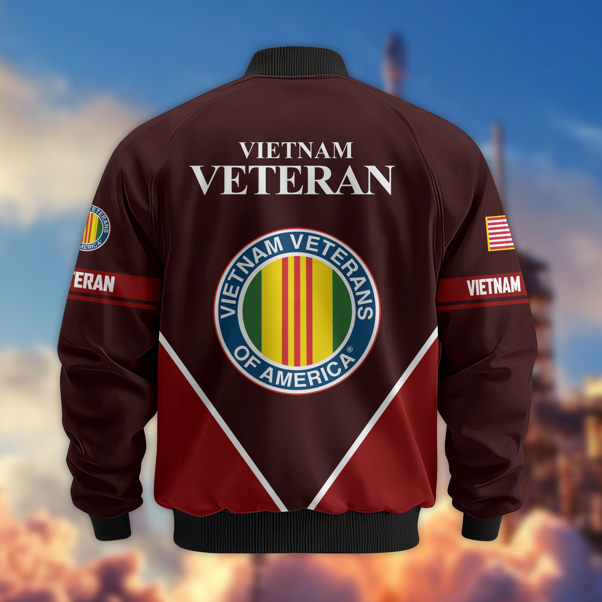Premium US Veterans Bomber Jacket ATTN090922, Gifts For US Veterans, Gifts On Father's Day, Veterans Day.
