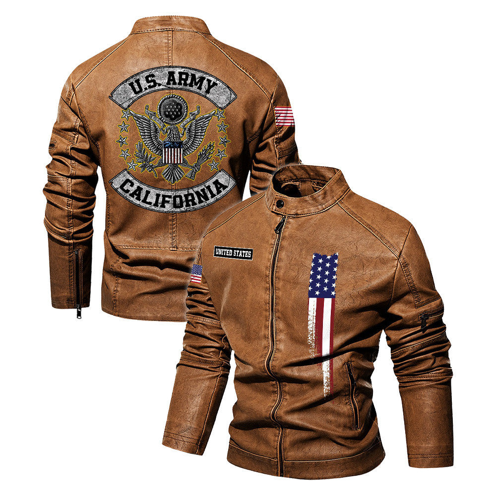 Premium Custom US Army Veteran Leather Jacket VPVC702295, Gifts For Army Veteran, Gifts On Father's Day, Veterans Day.