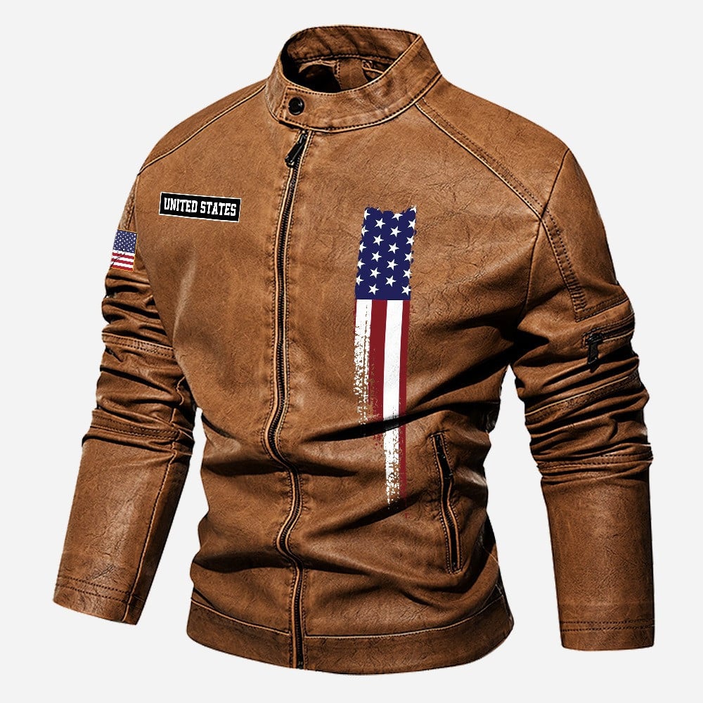 Premium Custom US Army Veteran Leather Jacket VPVC702295, Gifts For Army Veteran, Gifts On Father's Day, Veterans Day.