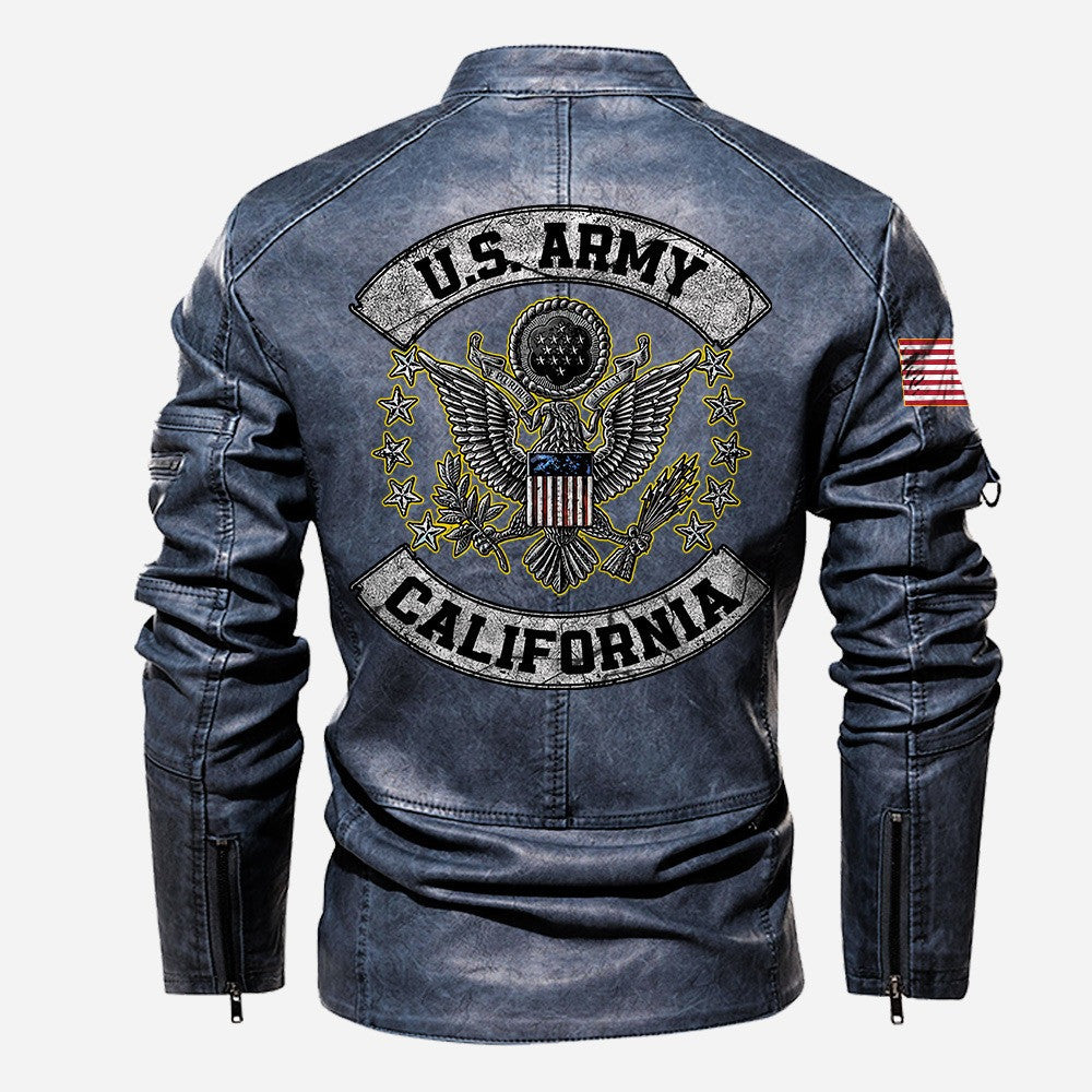 Premium Custom US Army Veteran Leather Jacket VPVC702296, Gifts For Army Veteran, Gifts On Father's Day, Veterans Day.