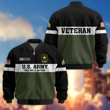 Premium Custom US Army Veteran Bomber Jacket VPVC805301, Gifts For US Army Veteran, Gifts On Father's Day, Veterans Day.