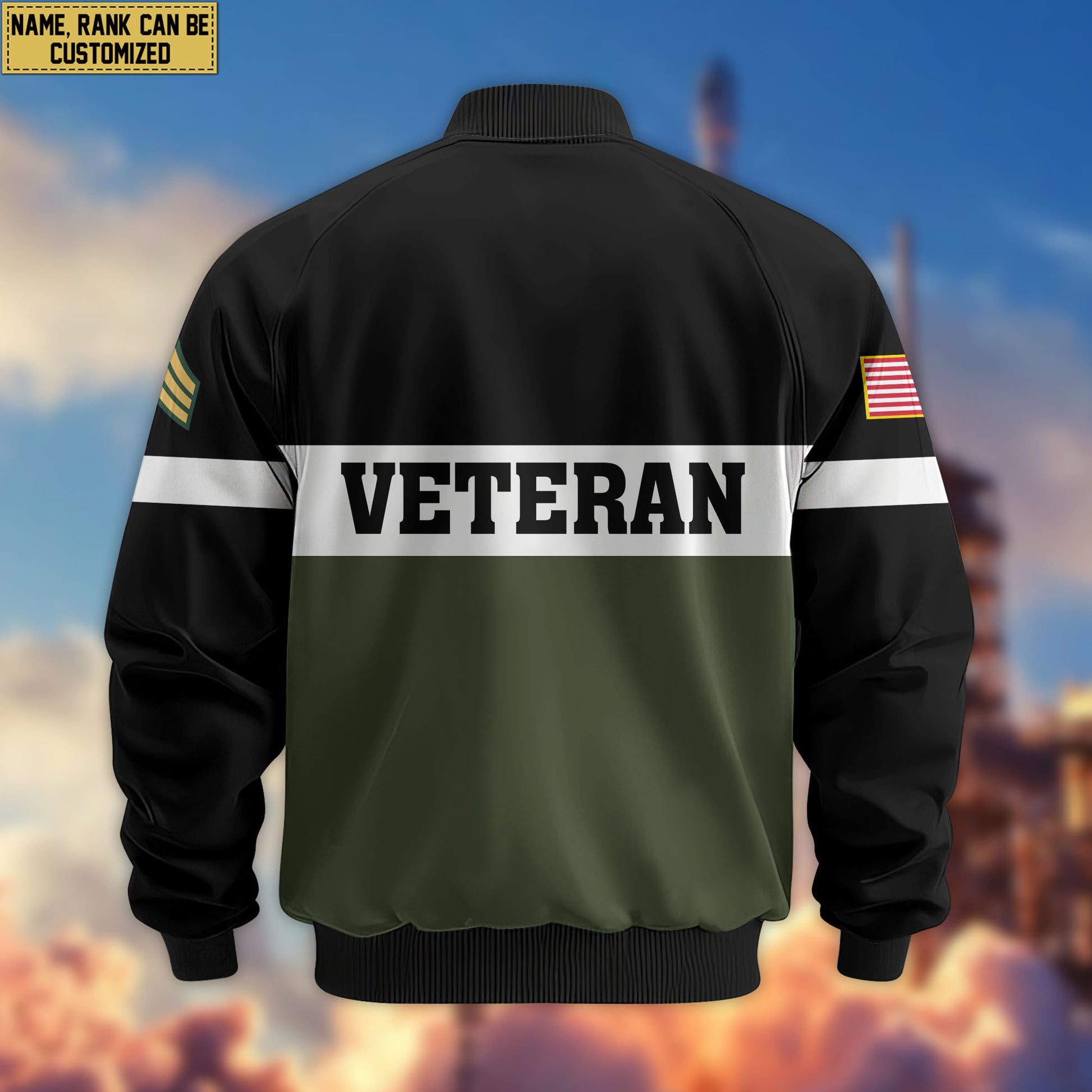 Premium Custom US Army Veteran Bomber Jacket VPVC805301, Gifts For US Army Veteran, Gifts On Father's Day, Veterans Day.