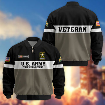 Premium Custom US Army Veteran Bomber Jacket VPVC805310, Gifts For US Army Veteran, Gifts On Father's Day, Veterans Day.