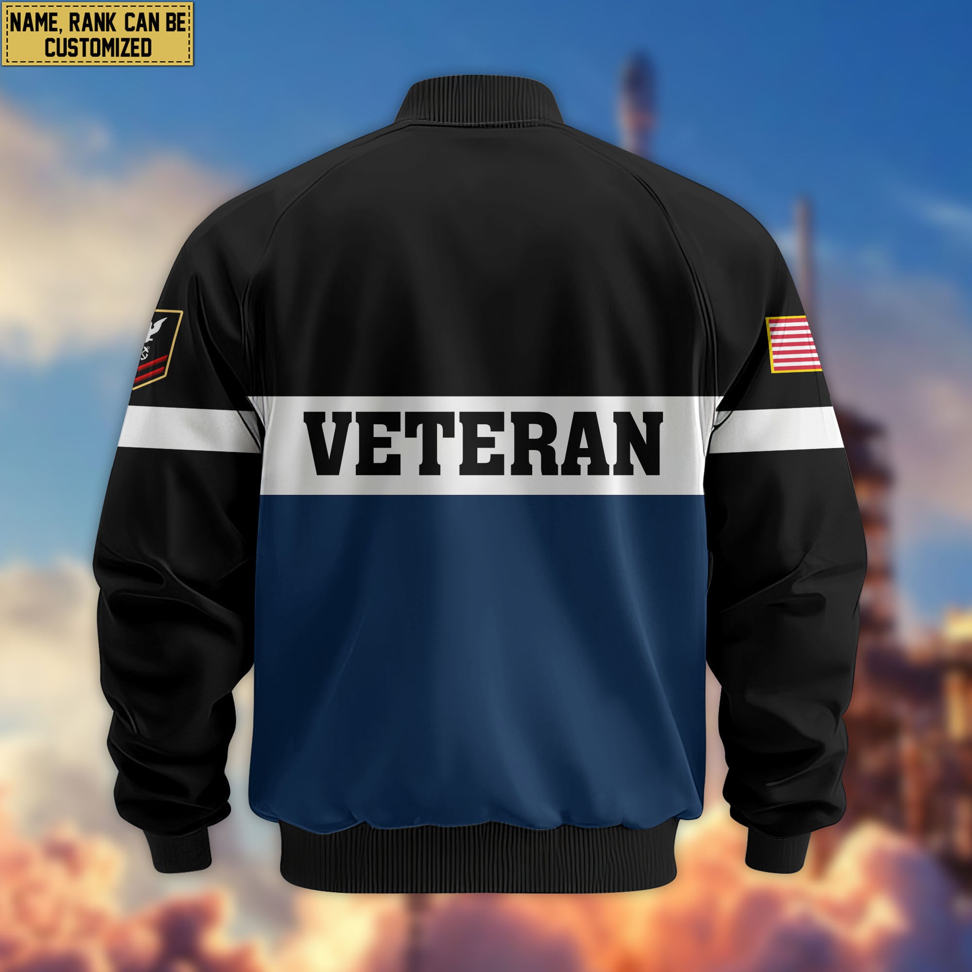 Premium Custom US Navy Veteran Bomber Jacket VPVC805302, Gifts For US Navy Veteran, Gifts On Father's Day, Veterans Day.