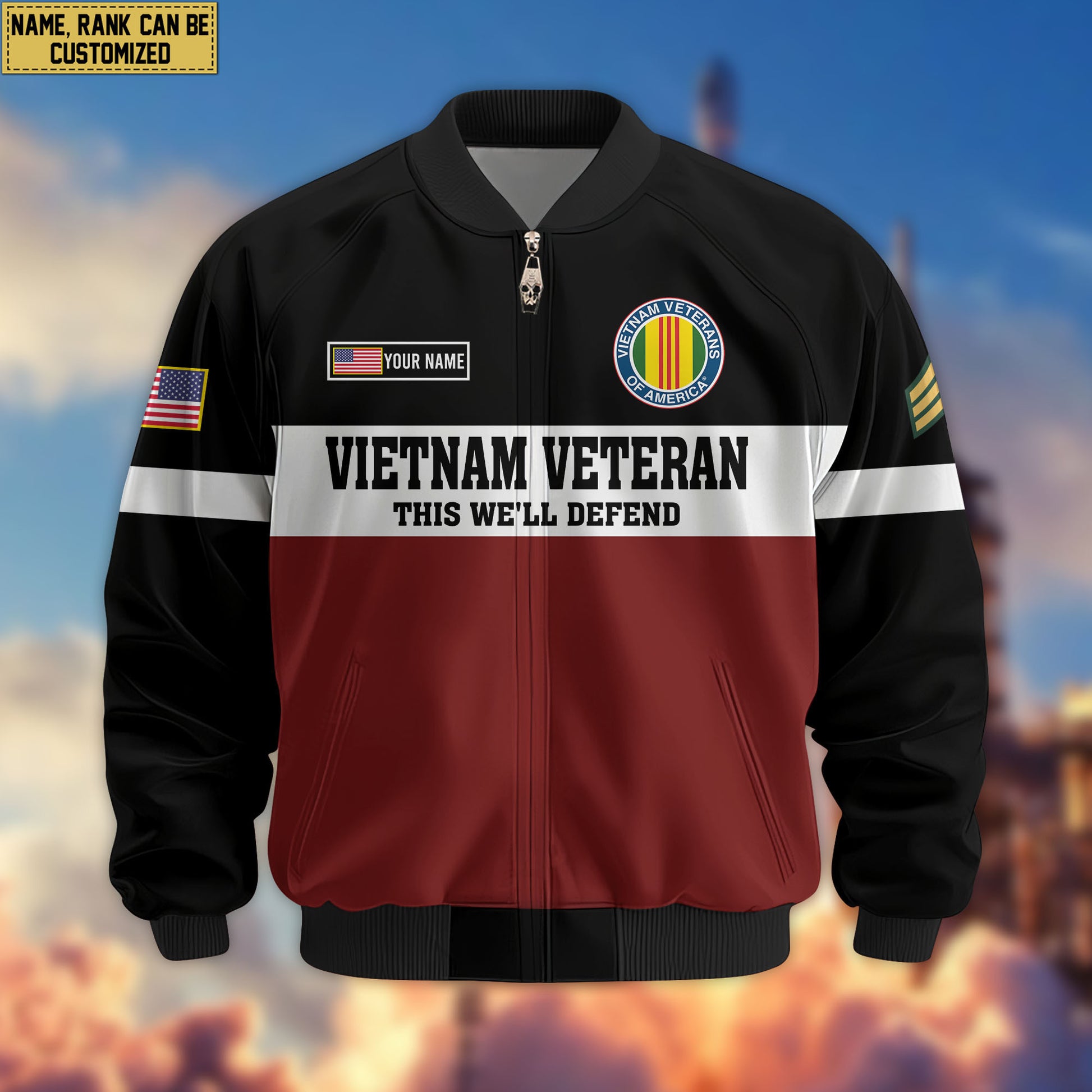 Premium Custom Vietnam Veteran Bomber Jacket VPVC805306, Gifts For Vietnam Veteran, Gifts On Father's Day, Veterans Day.