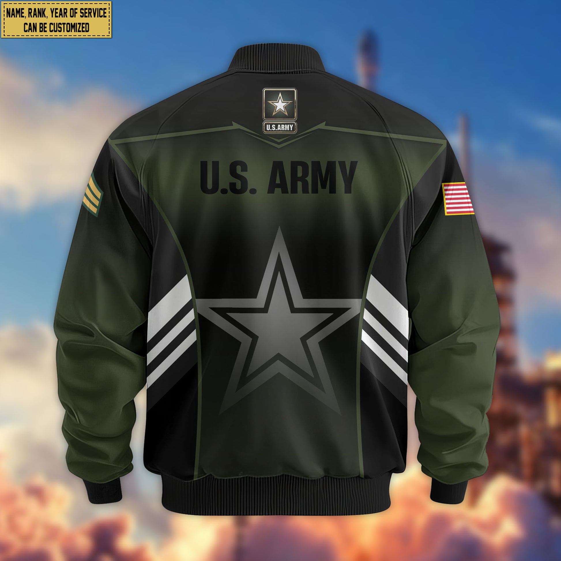 Premium Custom US Army Veteran Bomber Jacket VPVC805401, Gifts For US Army Veteran, Gifts On Father's Day, Veterans Day.