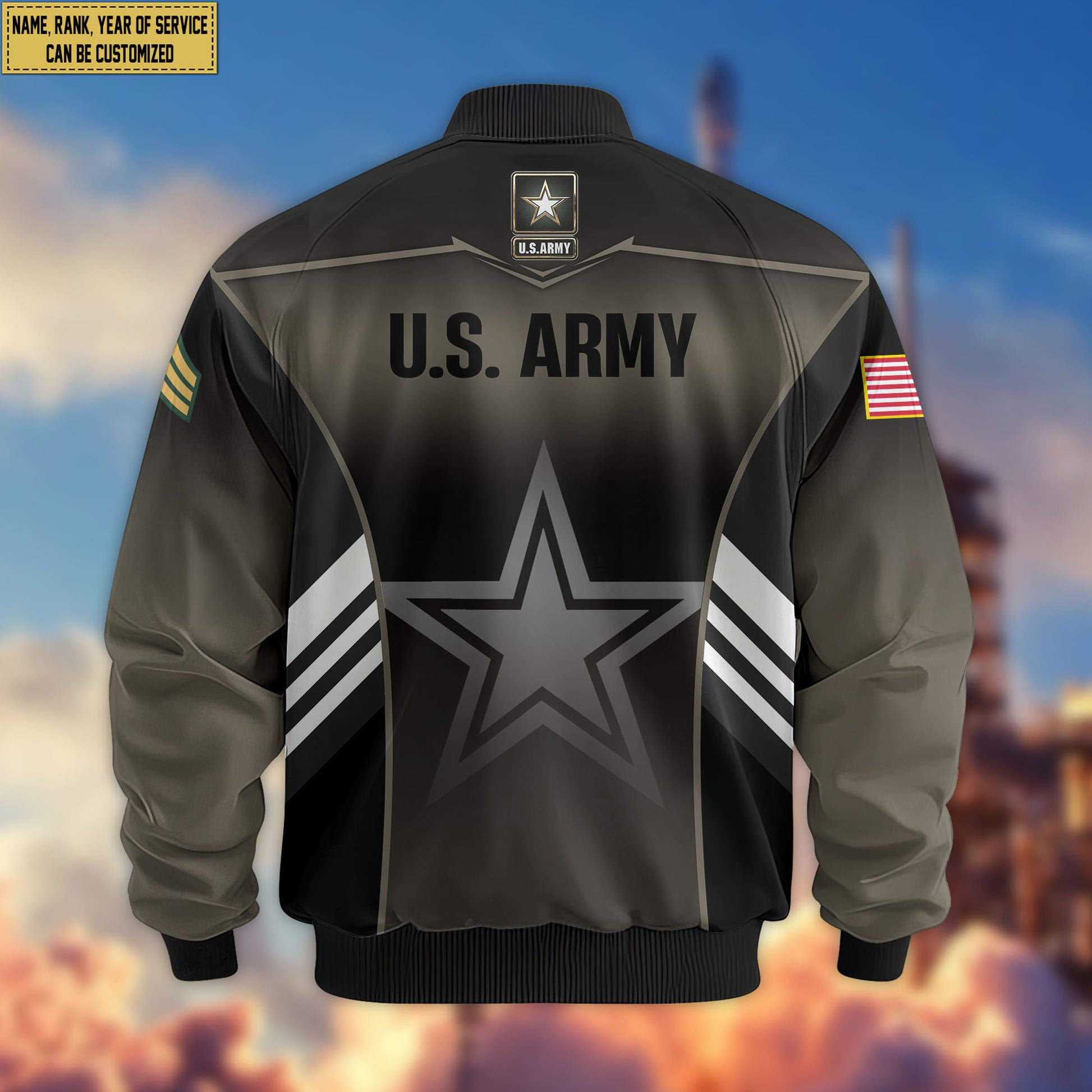 Premium Custom US Army Veteran Bomber Jacket VPVC805410, Gifts For US Army Veteran, Gifts On Father's Day, Veterans Day.
